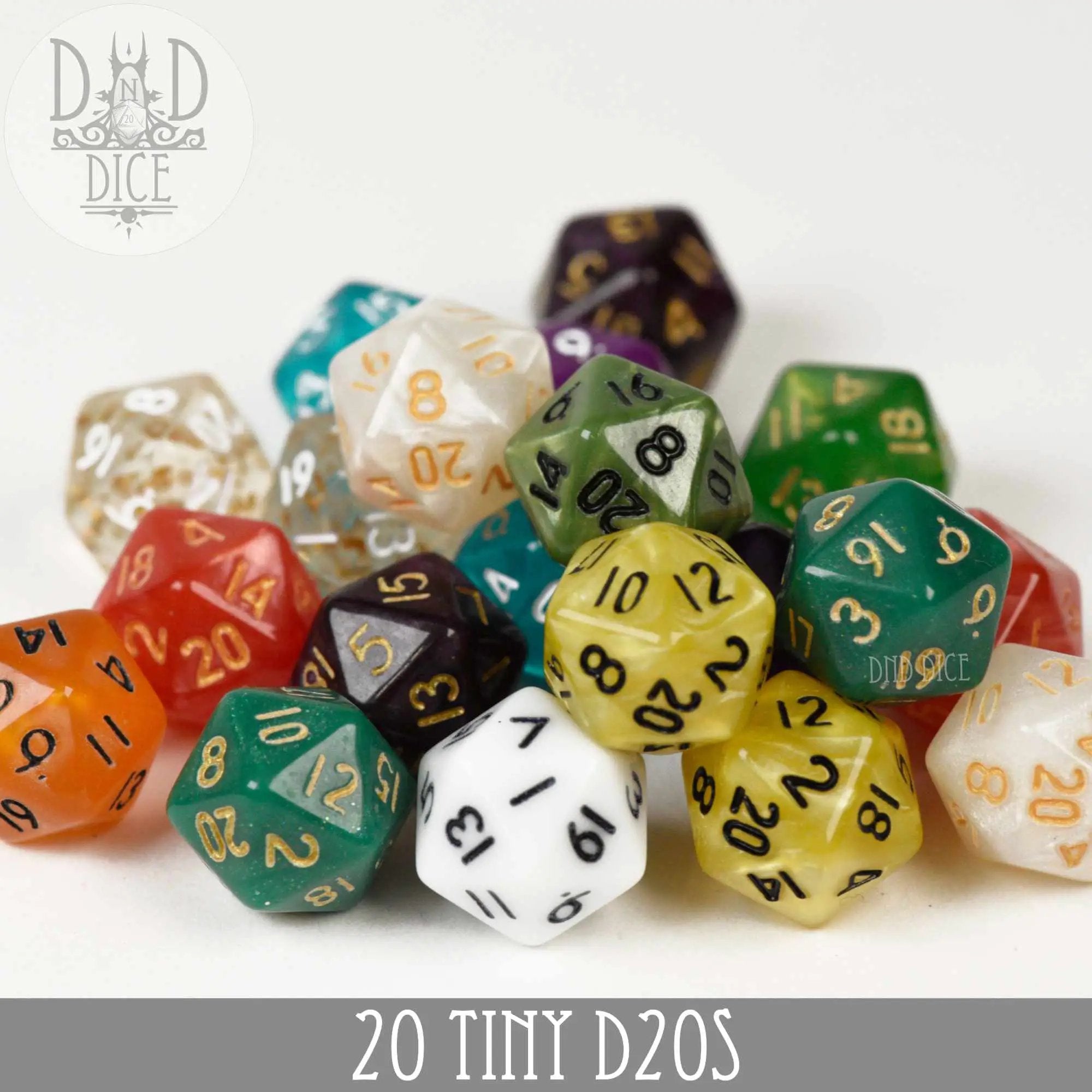 20 Tiny D20s by DNDDICE.COM