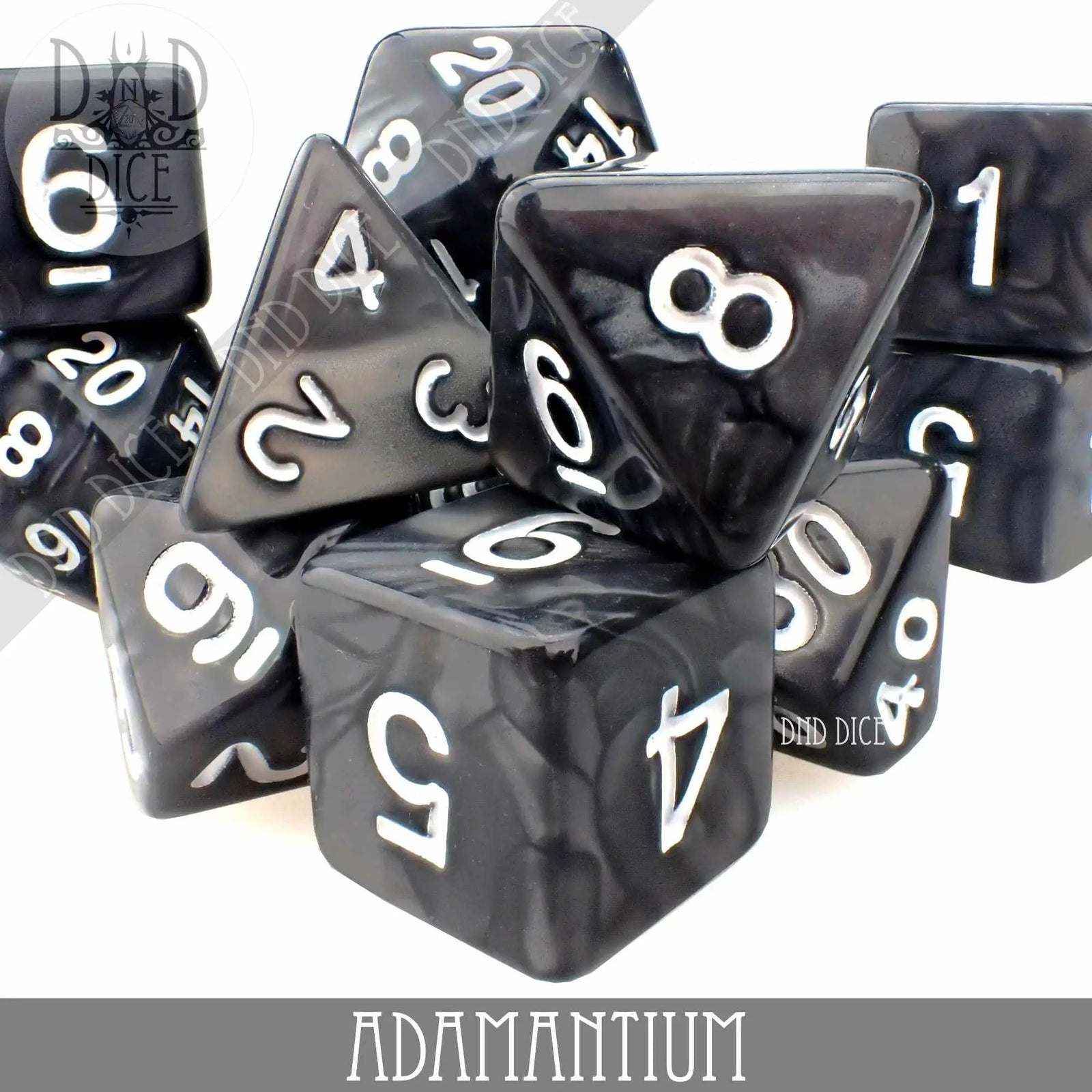 Adamantium 7 or 11 Dice Set by DNDDICE.COM