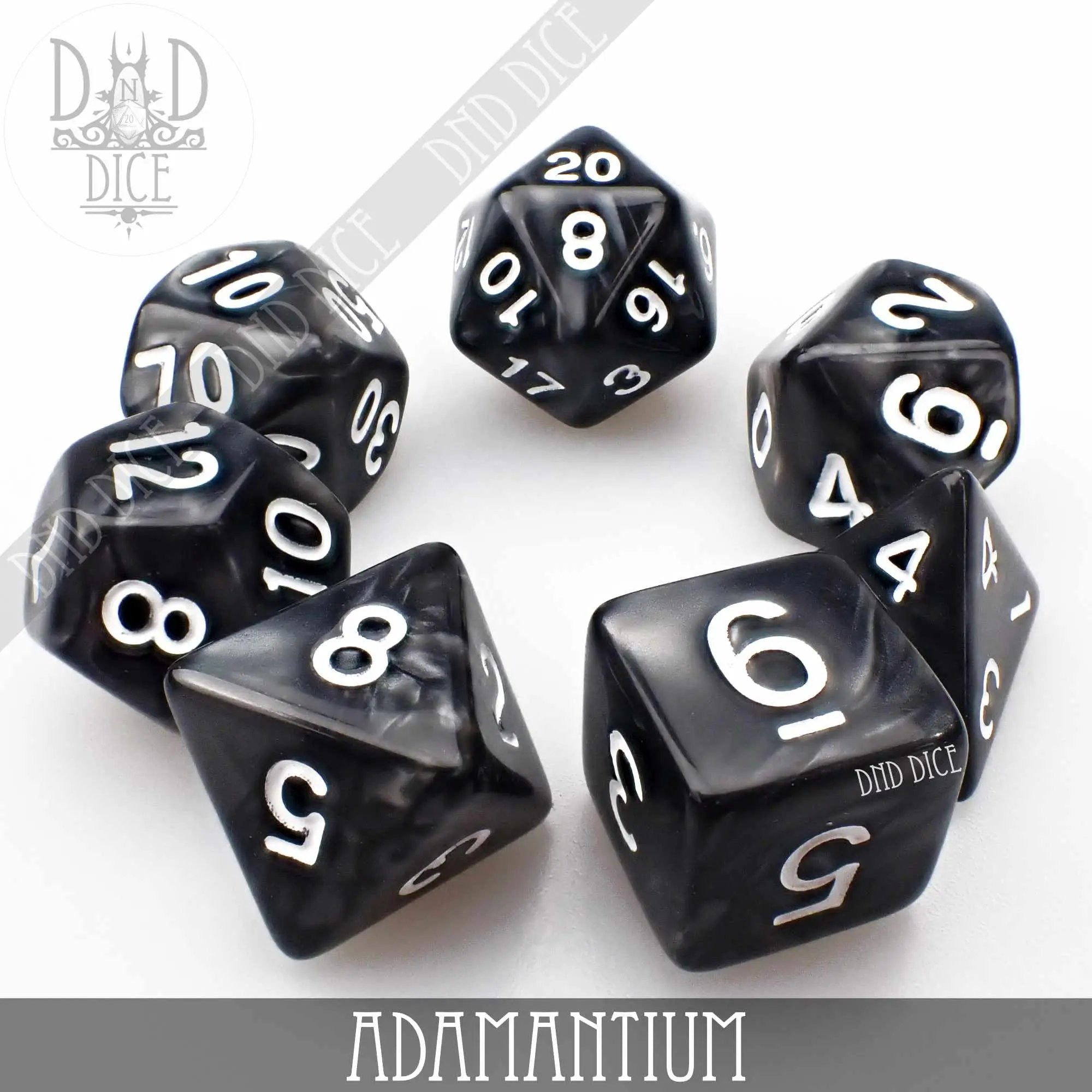 Adamantium 7 or 11 Dice Set by DNDDICE.COM