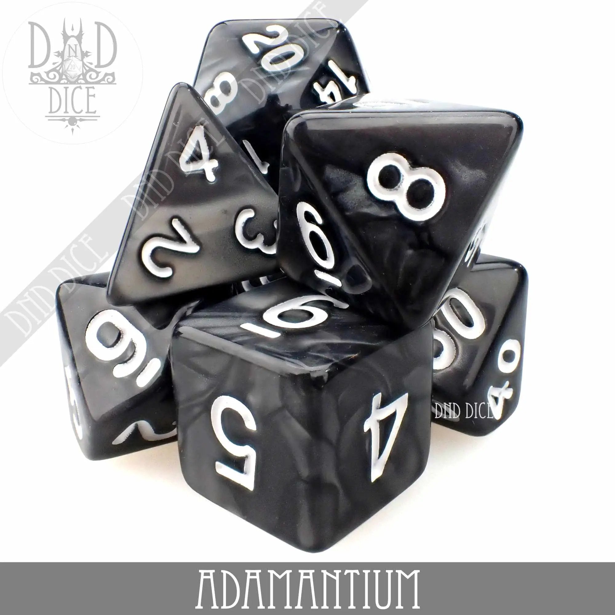 Adamantium 7 or 11 Dice Set by DNDDICE.COM