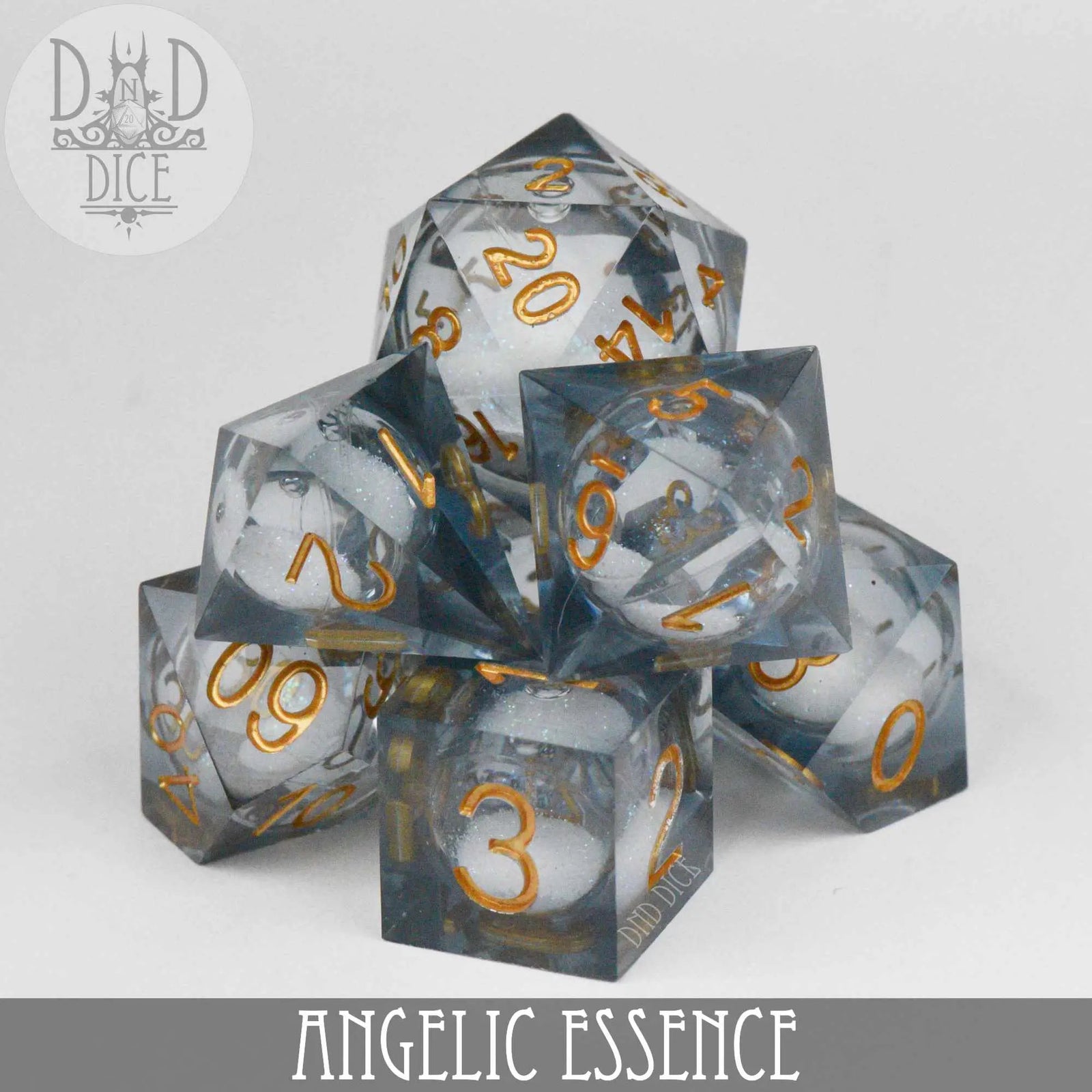 Angelic Essence Liquid Core Dice Set by DNDDICE.COM