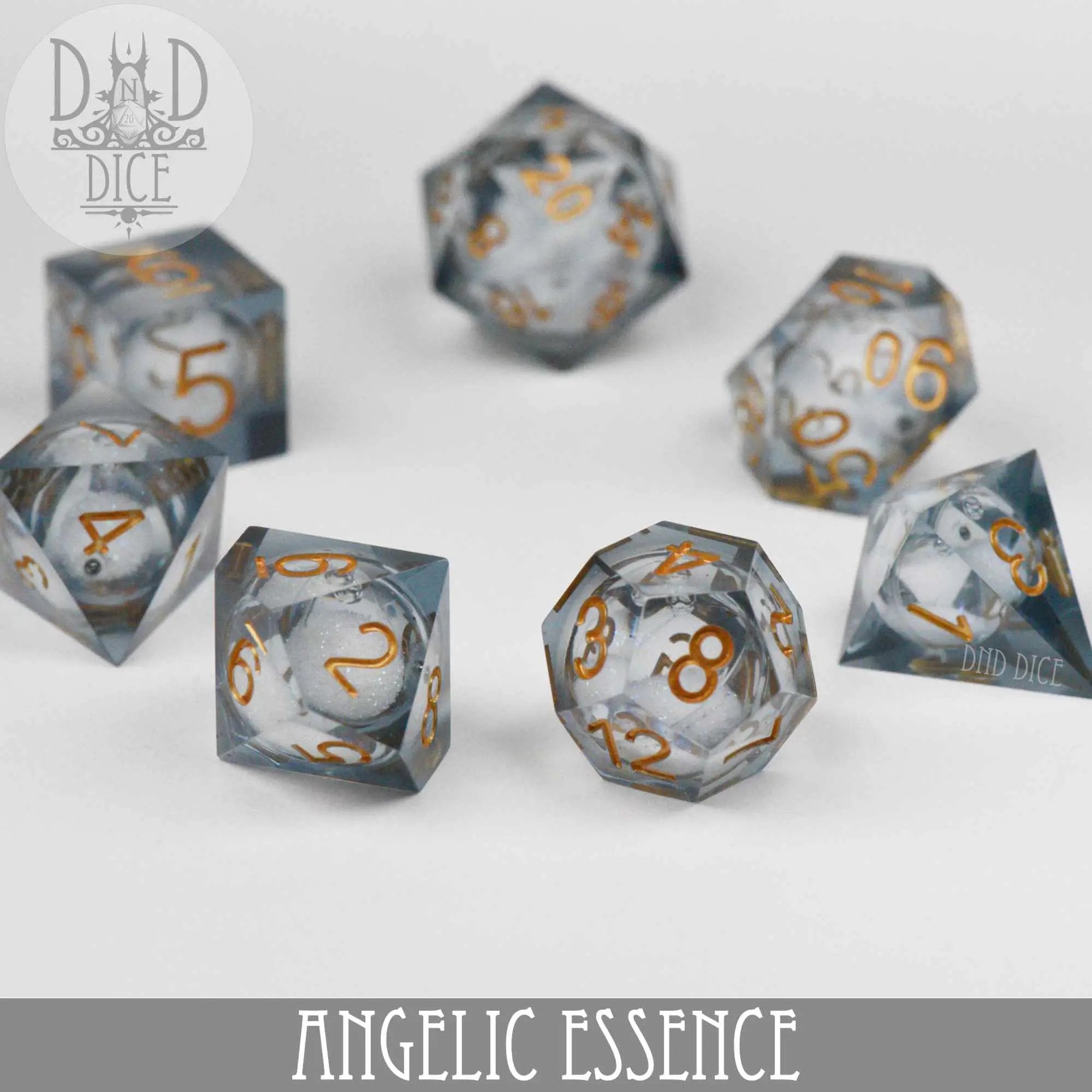 Angelic Essence Liquid Core Dice Set by DNDDICE.COM