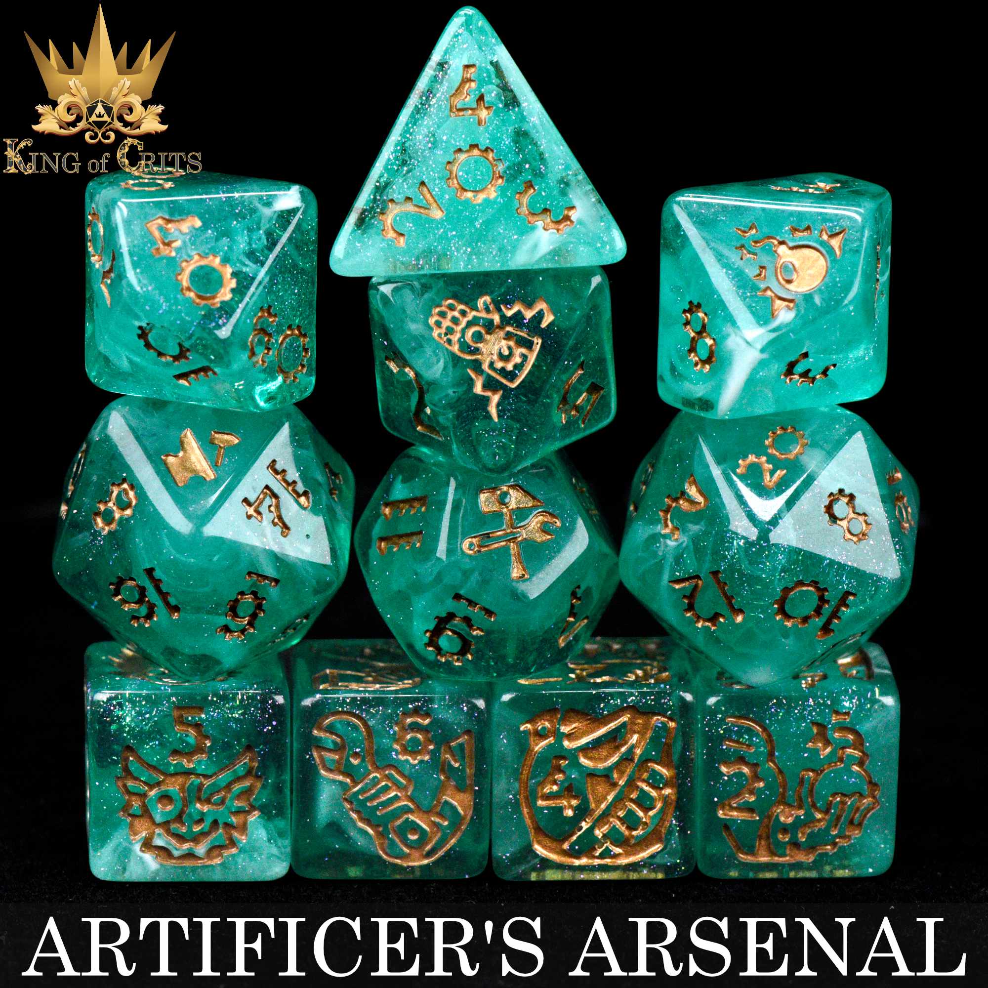 Artificer's Arsenal 11 Dice Set by DNDDICE.COM