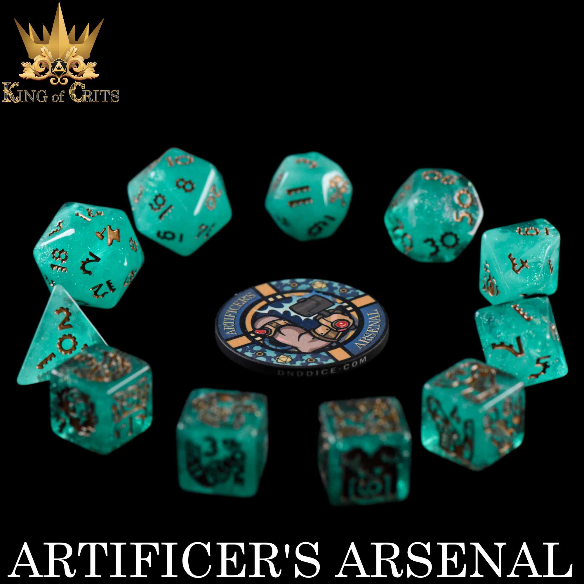 Artificer's Arsenal 11 Dice Set by DNDDICE.COM