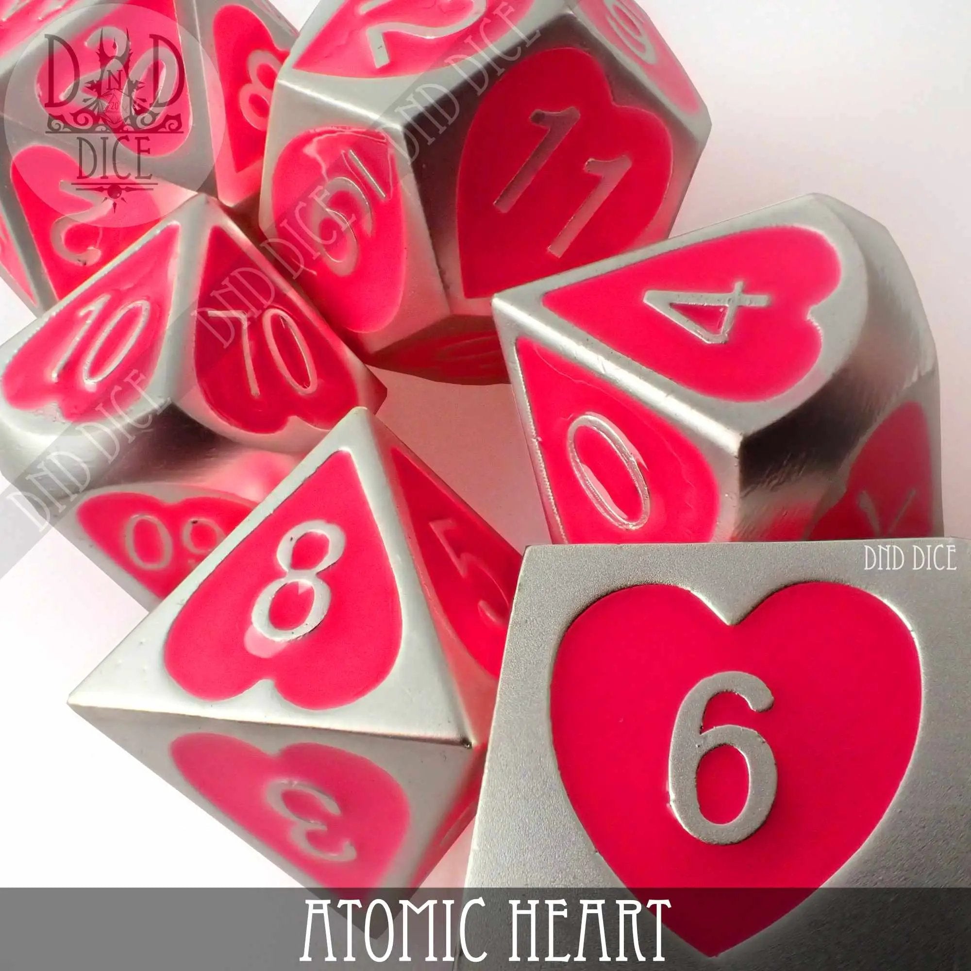 Atomic Heart Metal Dice Set by DNDDICE.COM