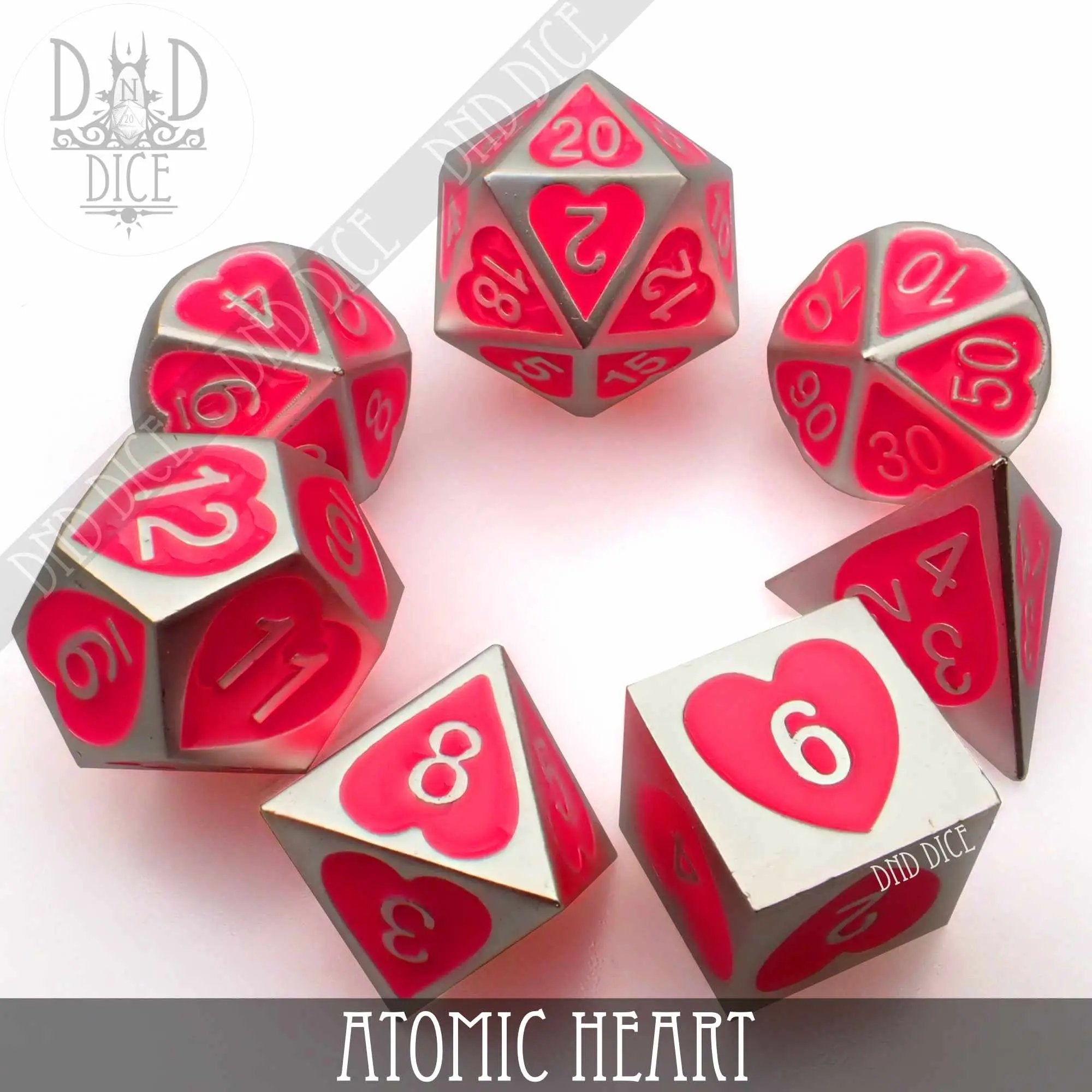 Atomic Heart Metal Dice Set by DNDDICE.COM