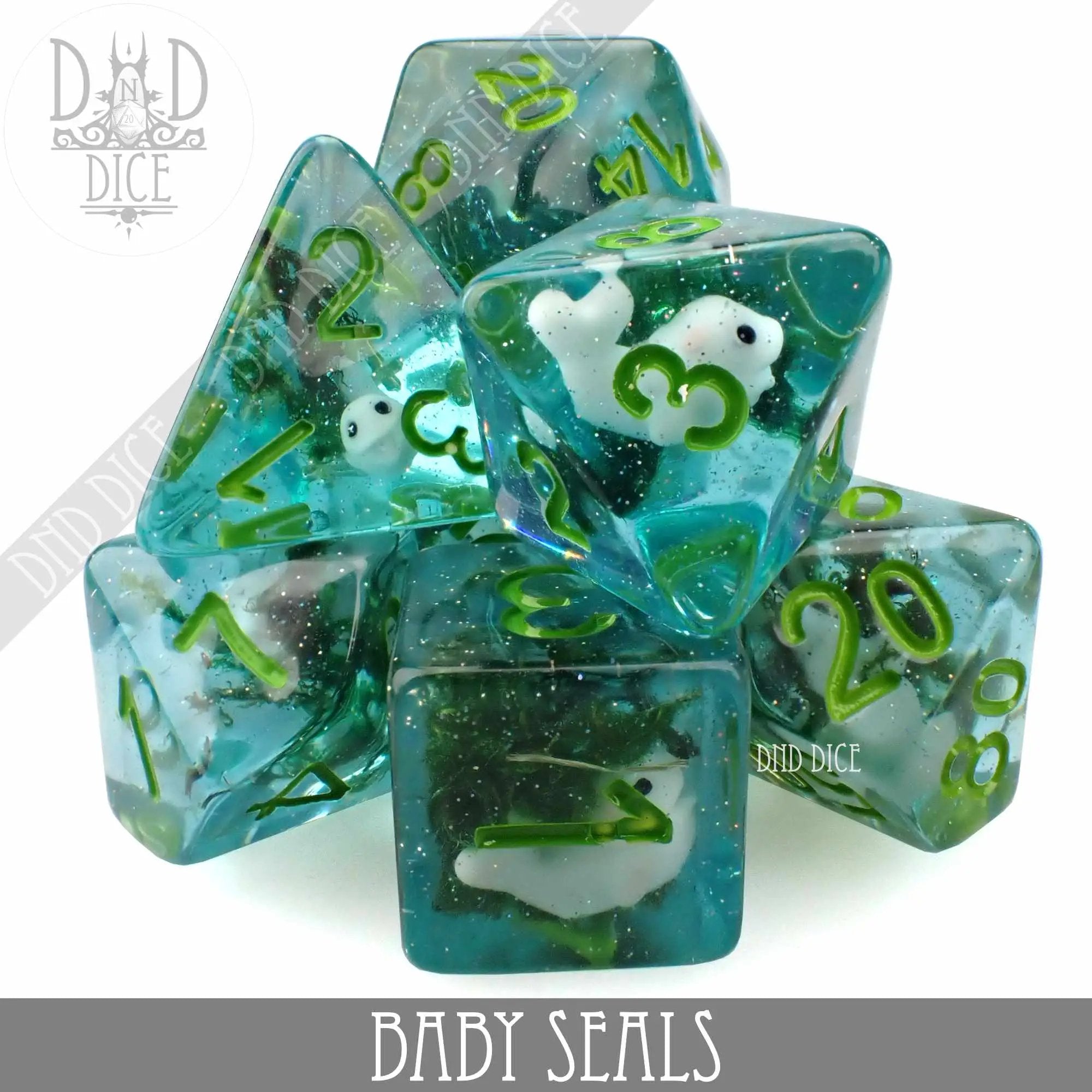 Baby Seals Dice Set by DNDDICE.COM