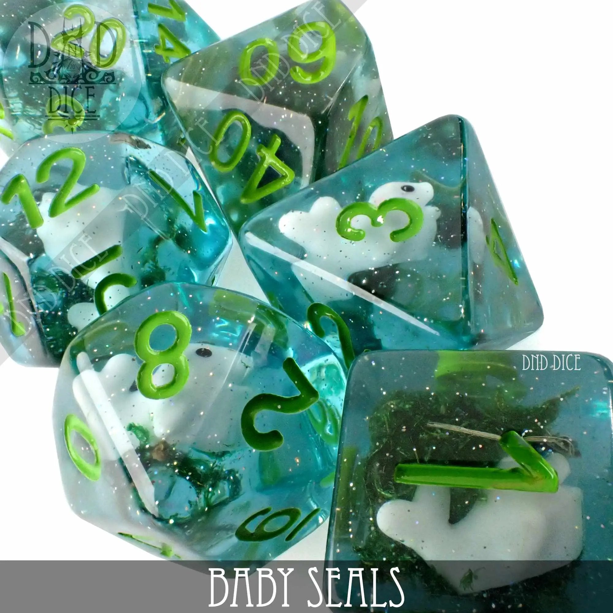 Baby Seals Dice Set by DNDDICE.COM