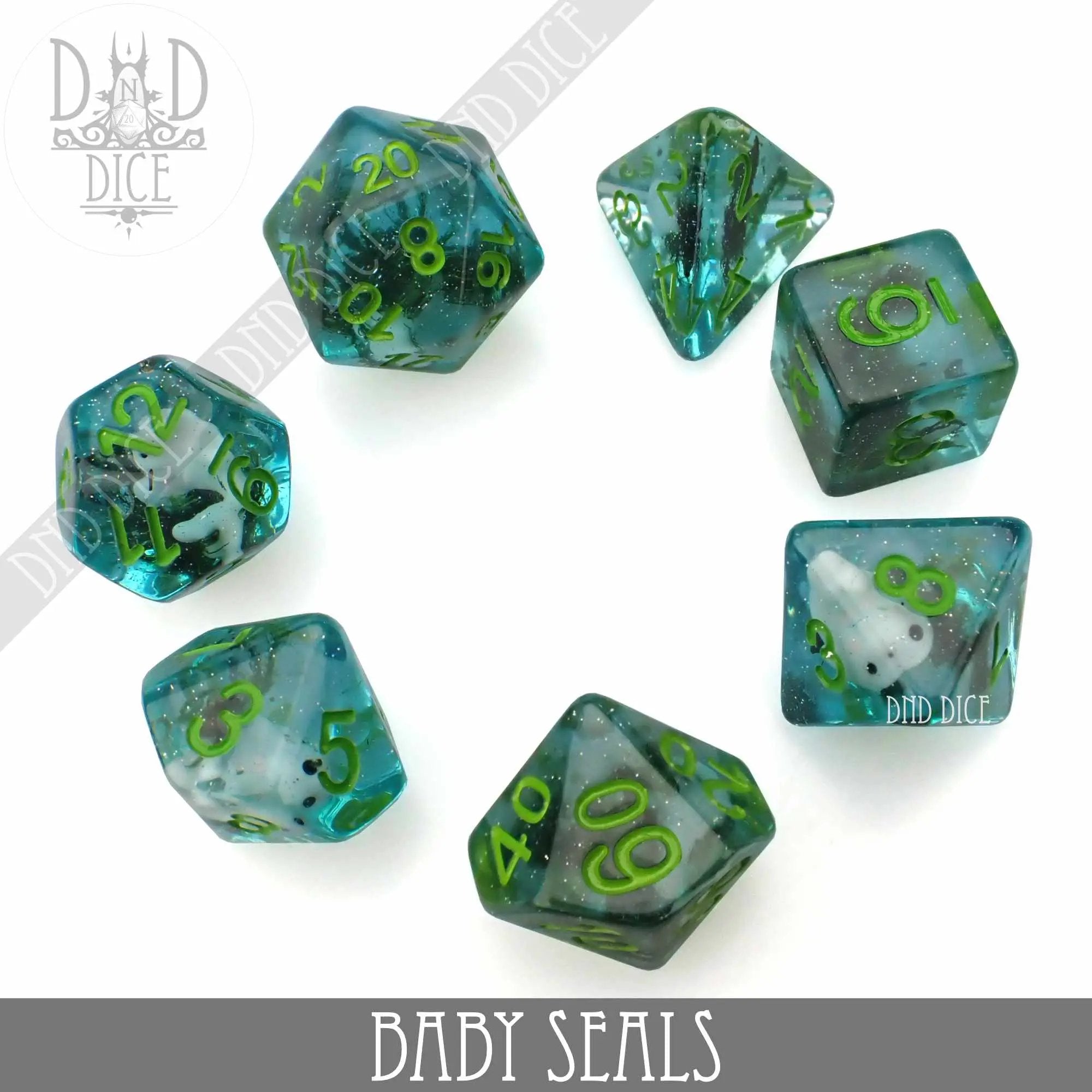 Baby Seals Dice Set by DNDDICE.COM
