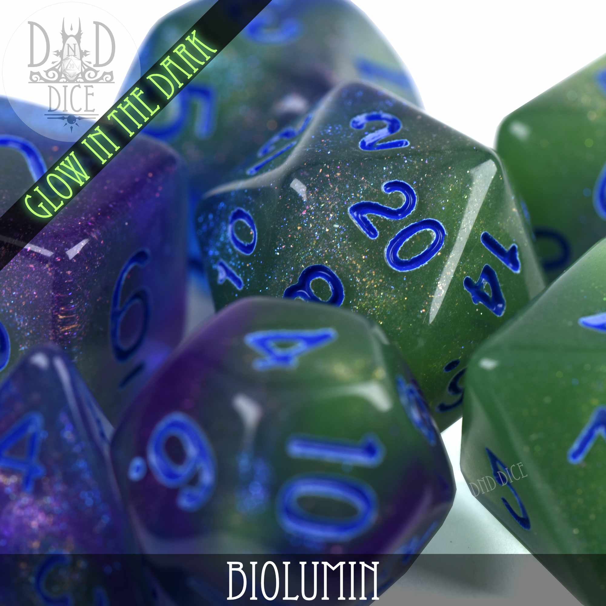 Biolumin Glow in the Dark Dice Set by DNDDICE.COM