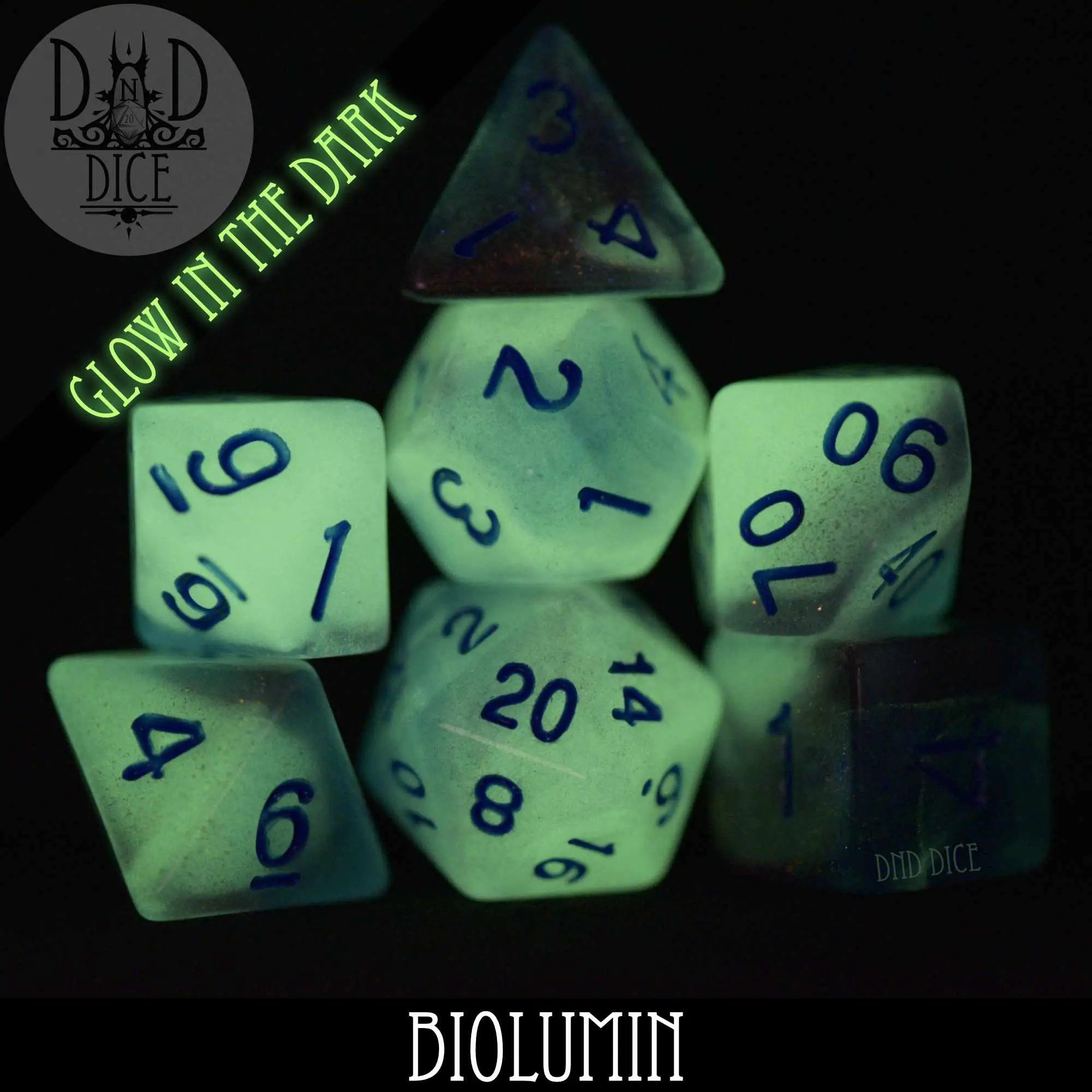 Biolumin Glow in the Dark Dice Set by DNDDICE.COM