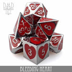 Bleeding Heart Metal Dice Set by DNDDICE.COM
