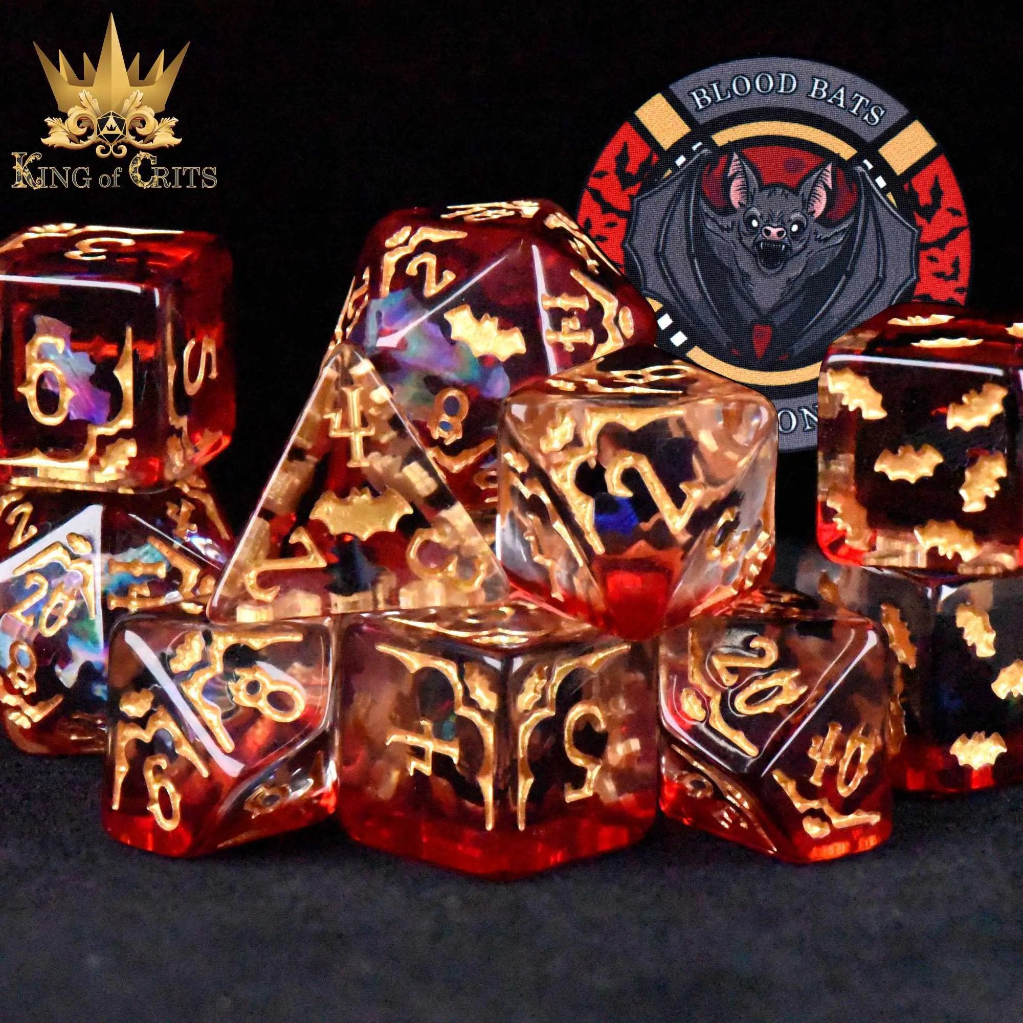 Blood Bats & Beyond 11 Dice Set by DNDDICE.COM