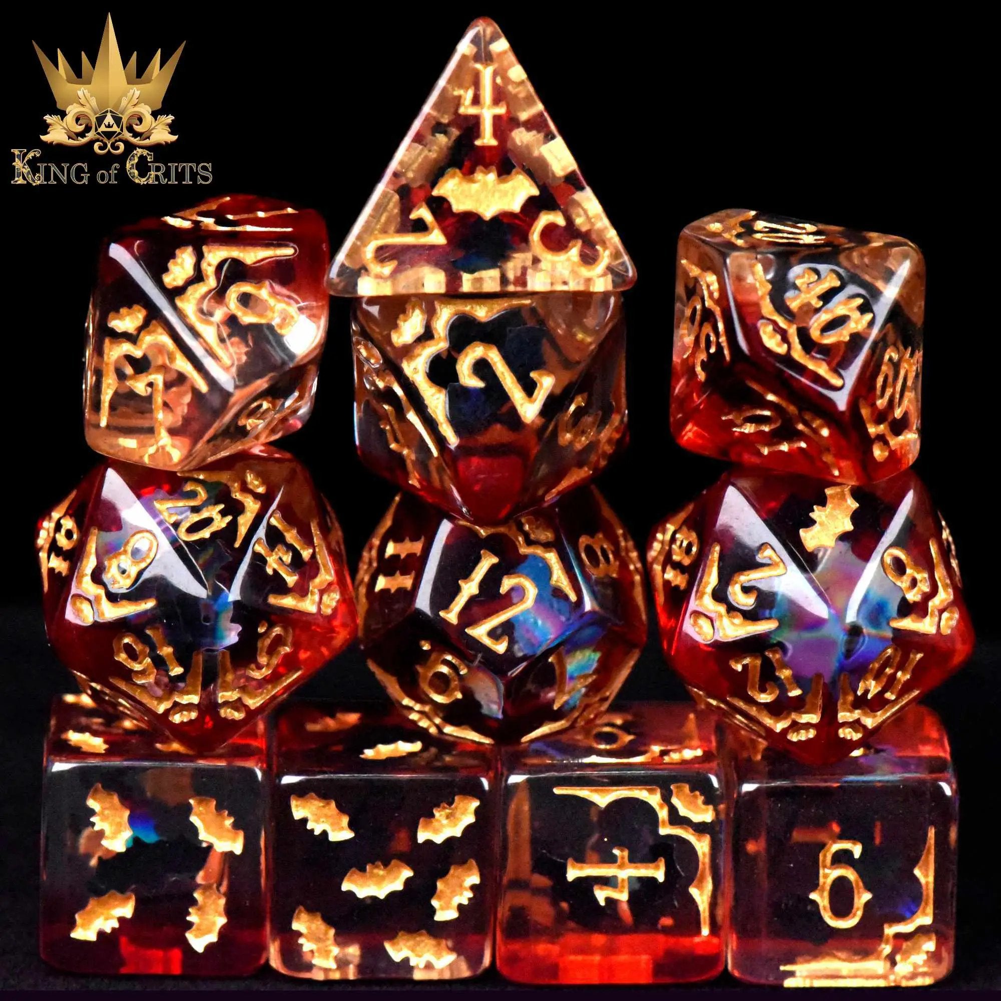 Blood Bats & Beyond 11 Dice Set by DNDDICE.COM