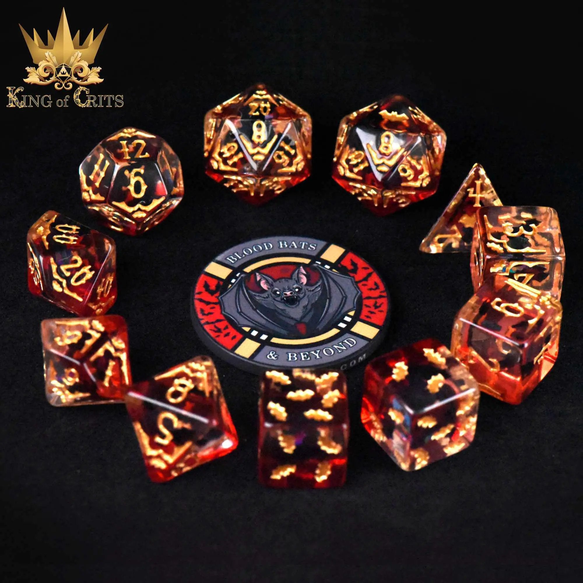 Blood Bats & Beyond 11 Dice Set by DNDDICE.COM