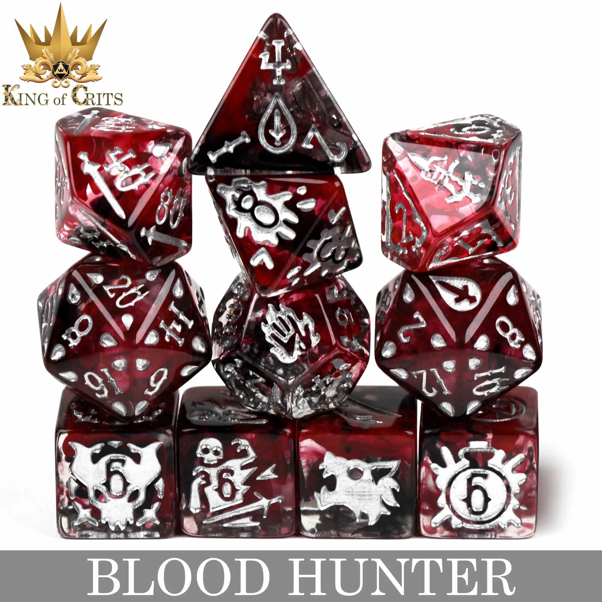 Blood Hunter 12 Dice Set by DNDDICE.COM