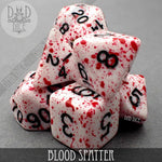 Blood Spatter Dice Set (Hand Painted) by DNDDICE.COM