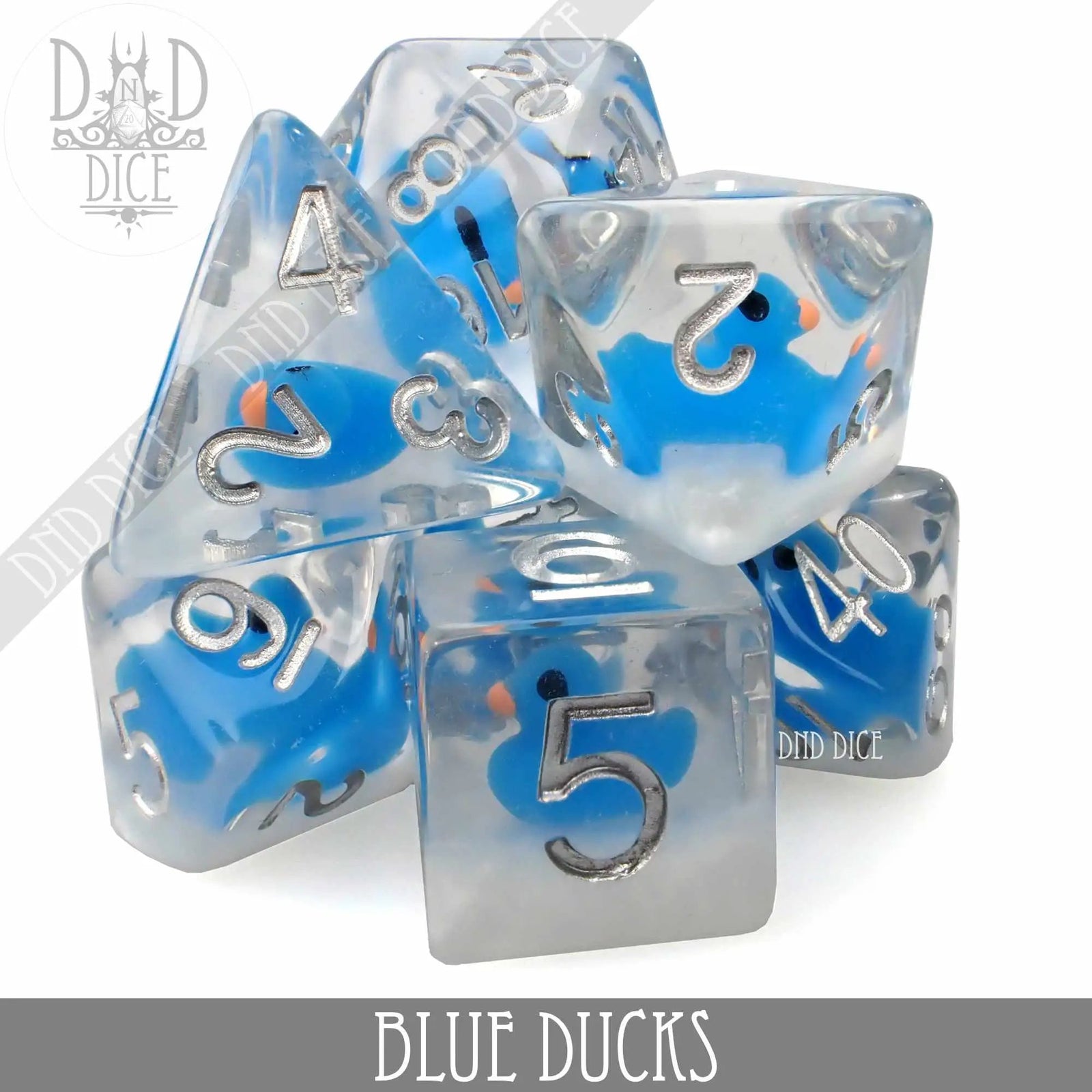 Blue Ducks Dice Set by DNDDICE.COM