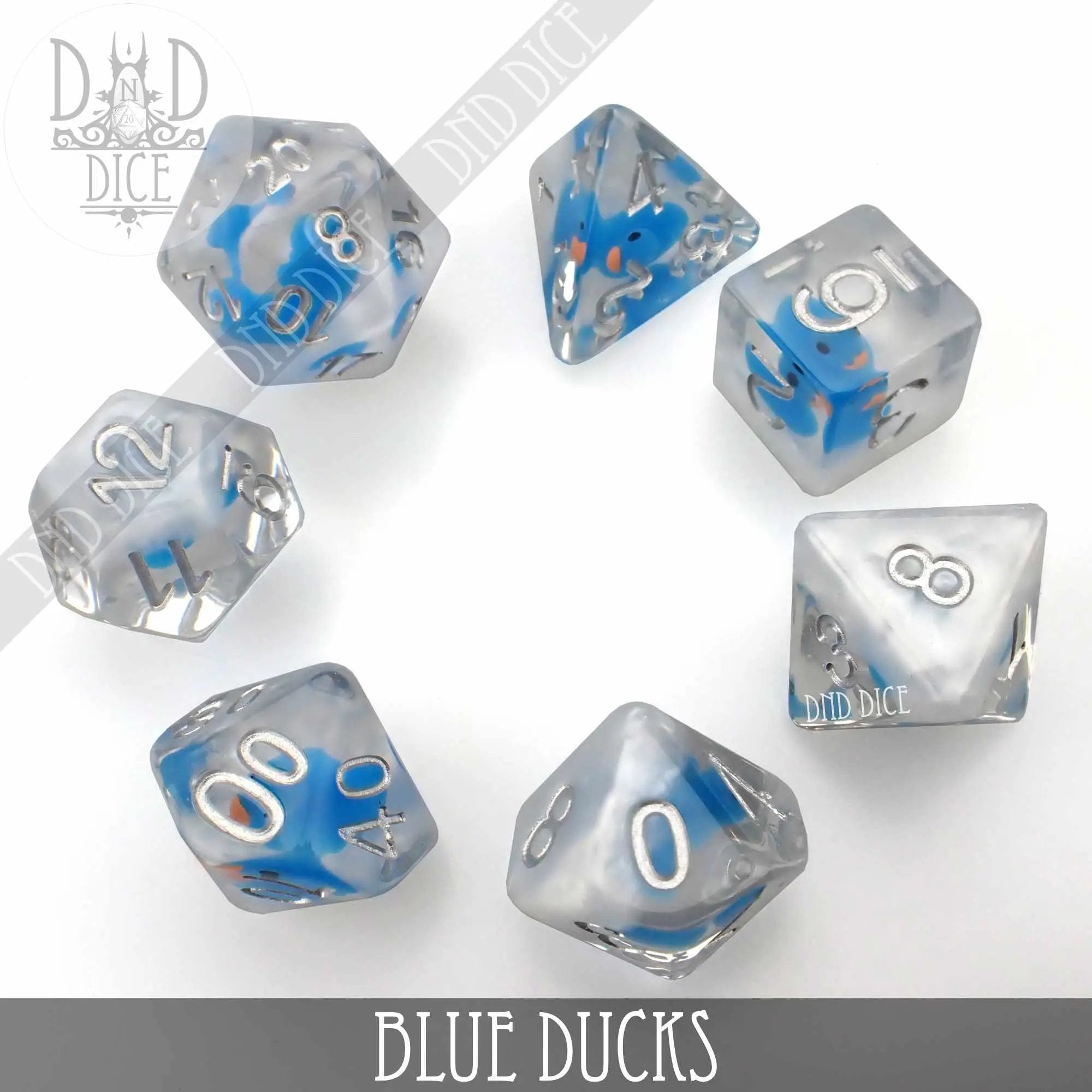 Blue Ducks Dice Set by DNDDICE.COM