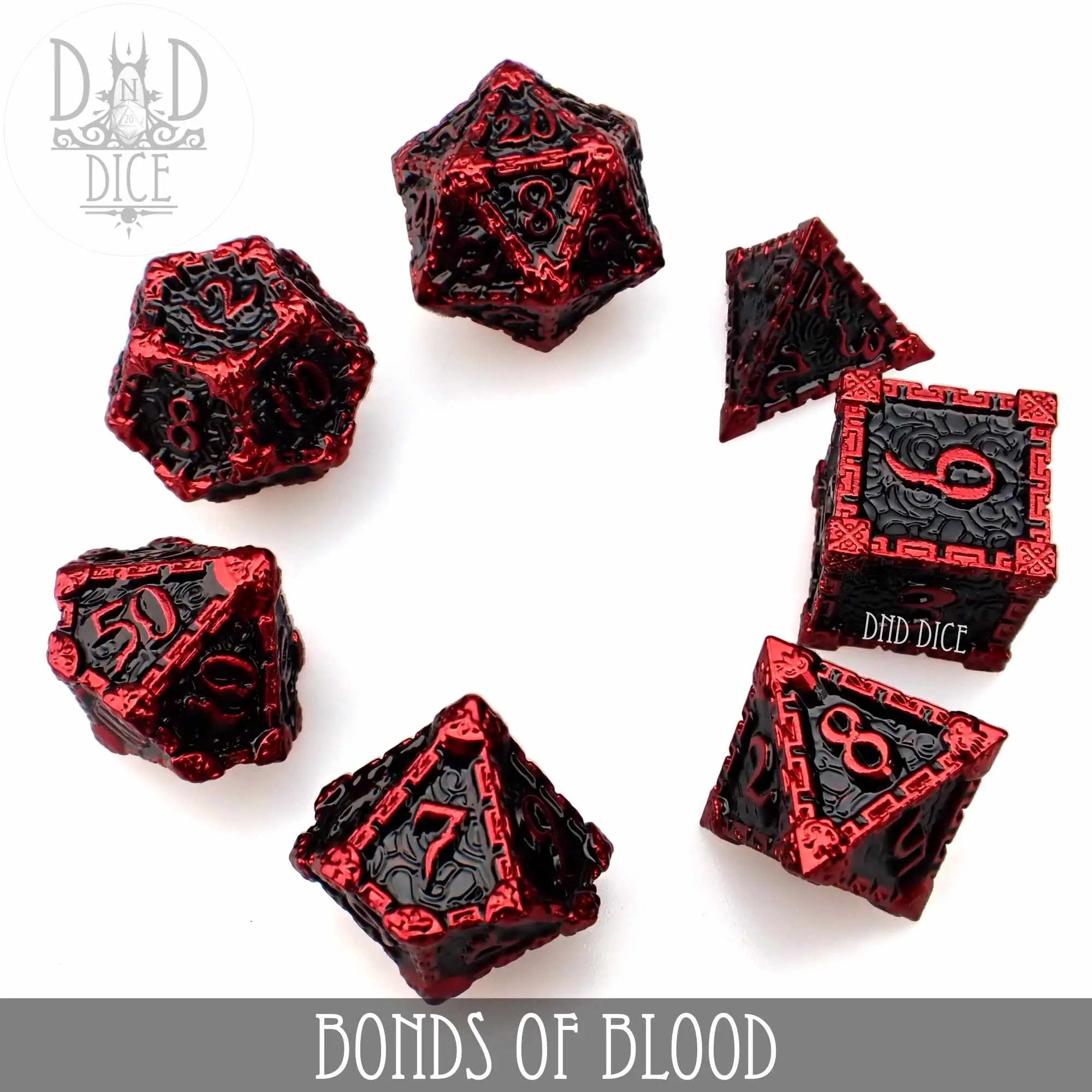 Bonds of Blood Metal Dice Set by DNDDICE.COM