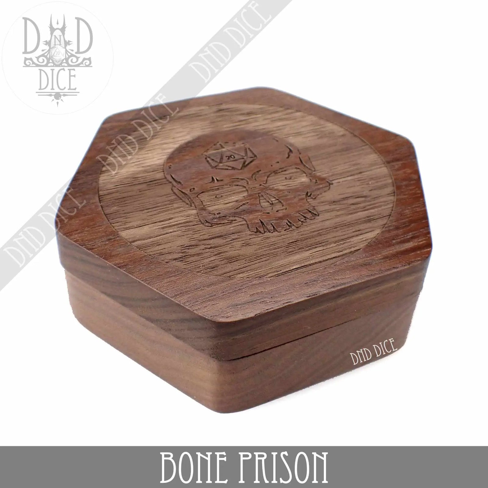 Bone Prison Wood Dice Box by DNDDICE.COM