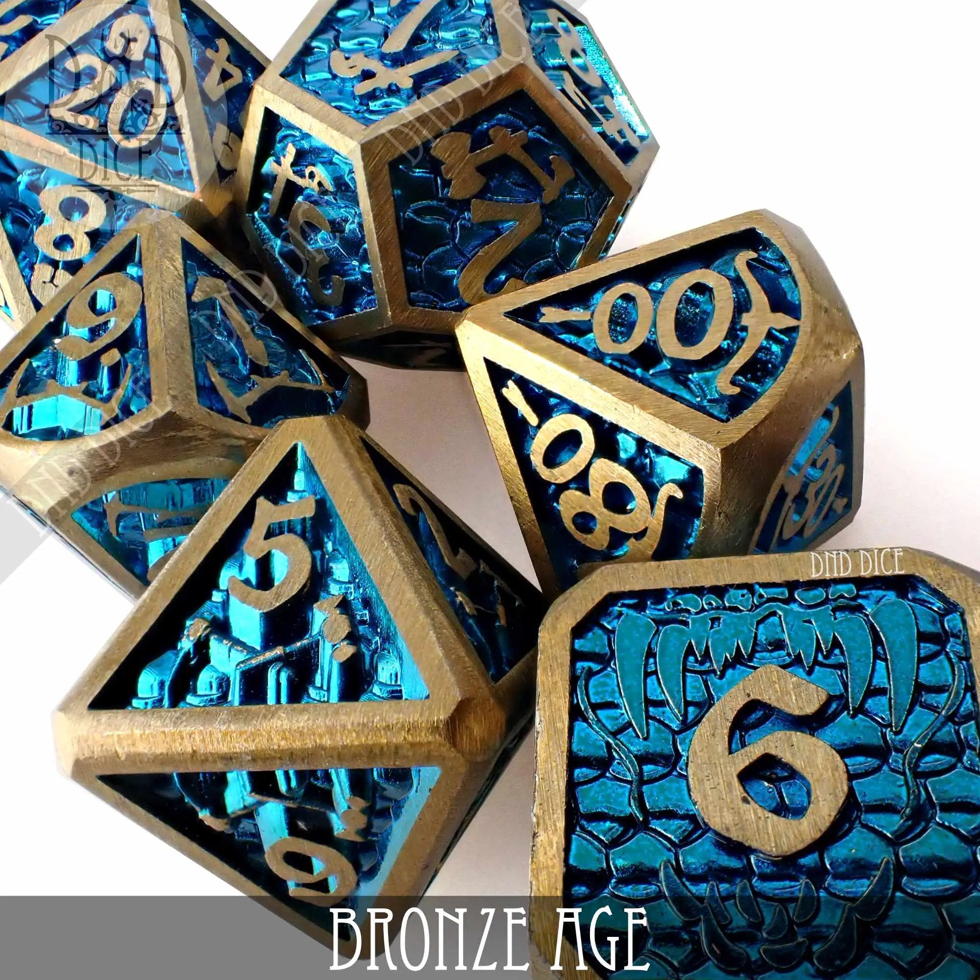 Bronze Age Metal Dice Set by DNDDICE.COM