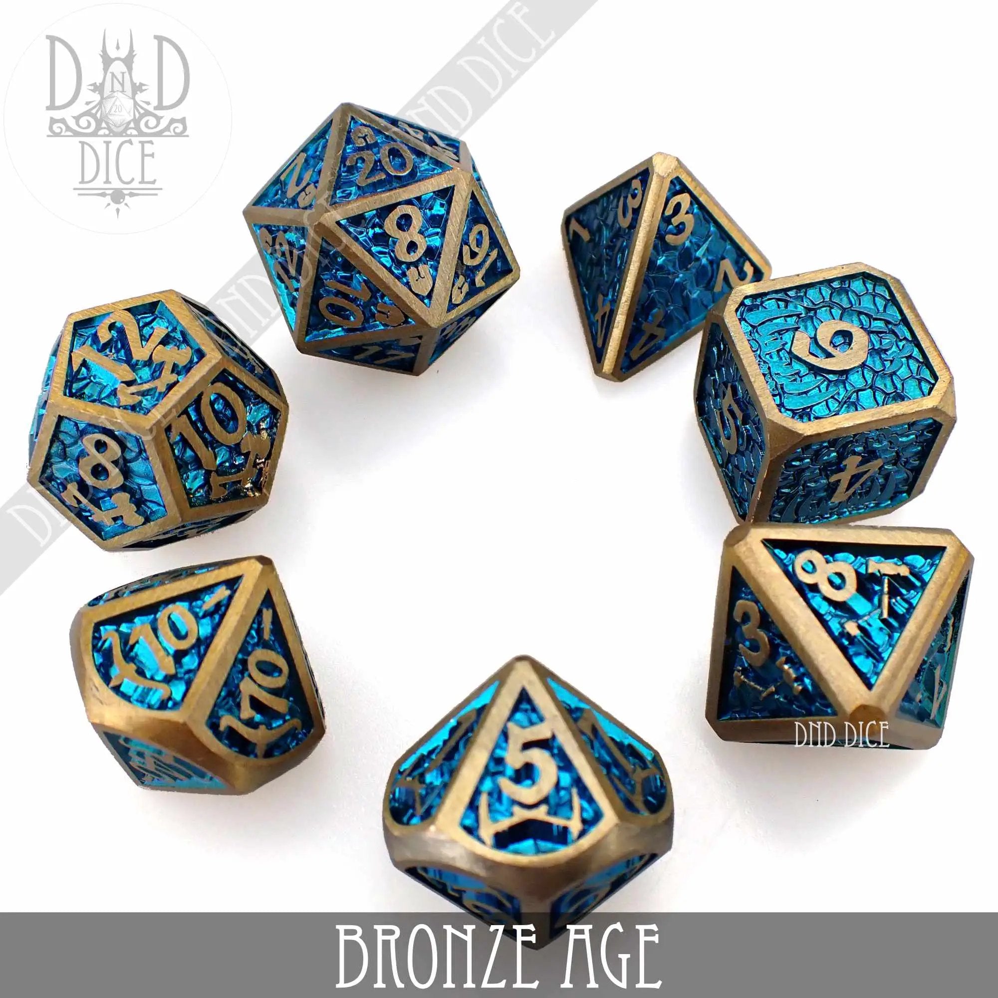 Bronze Age Metal Dice Set by DNDDICE.COM