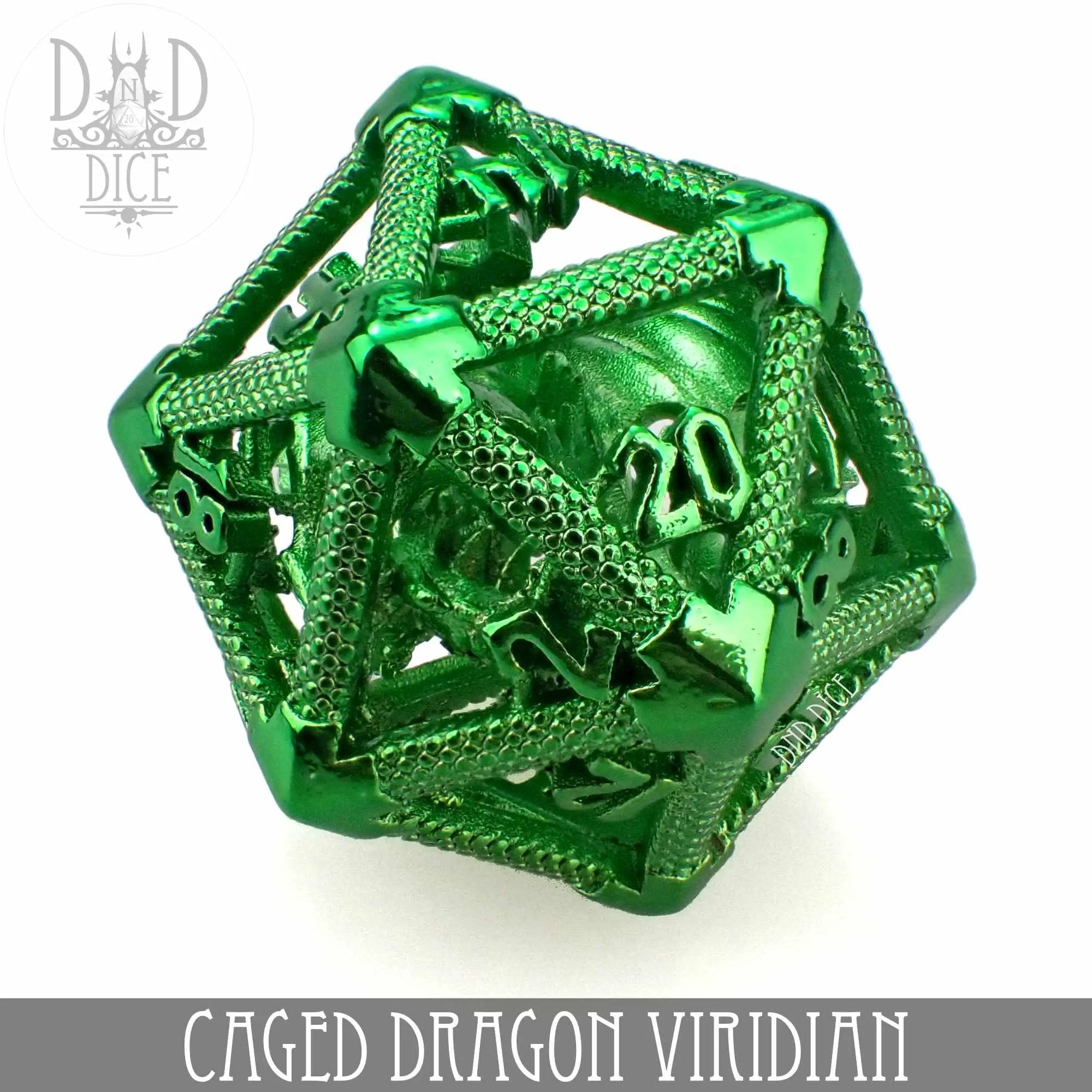 Caged Dragon D20 (6 Colors) by DNDDICE.COM
