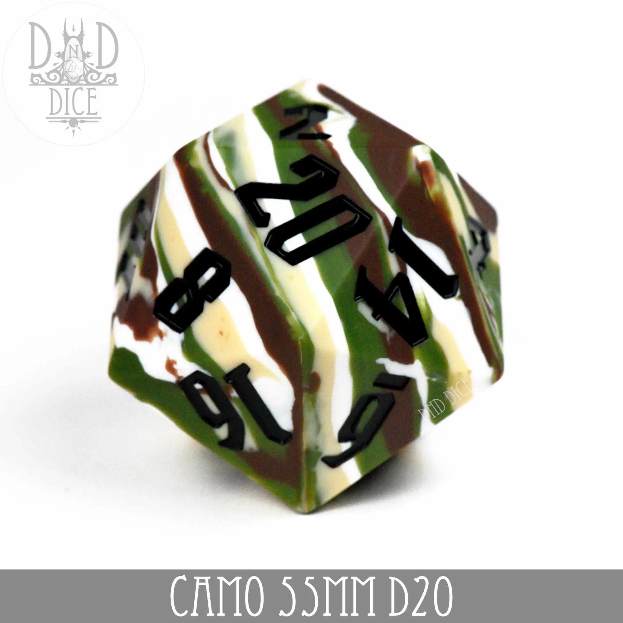 55mm D20 - Camo (Silicone) by DNDDICE.COM