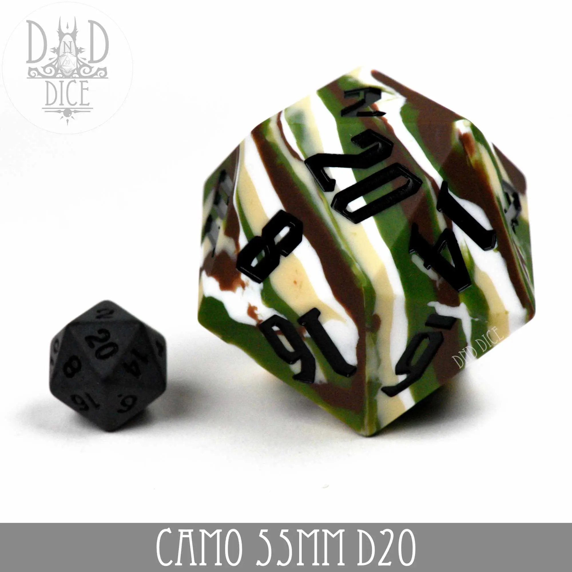 55mm D20 - Camo (Silicone) by DNDDICE.COM
