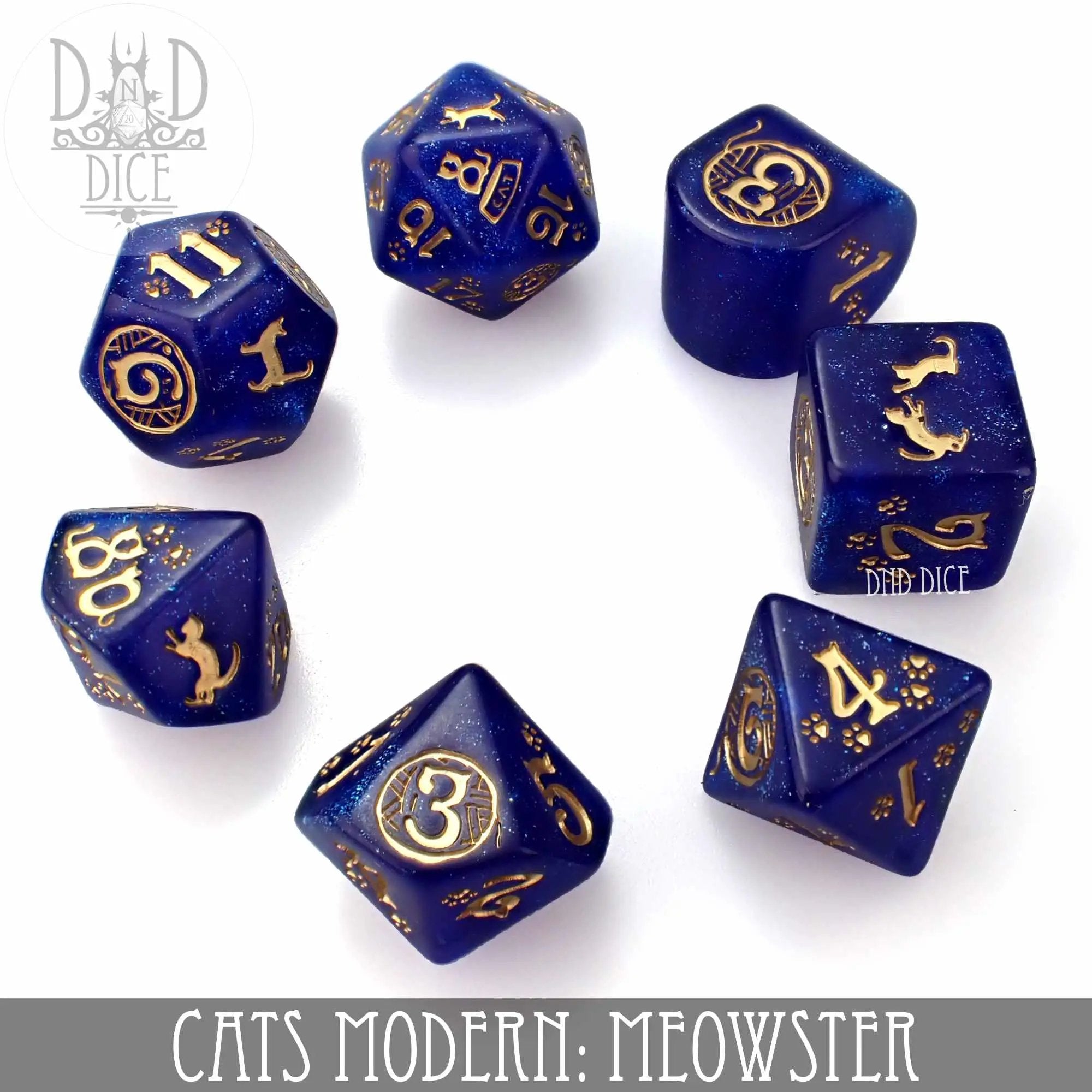 Cats Modern: Meowster Dice Set by DNDDICE.COM
