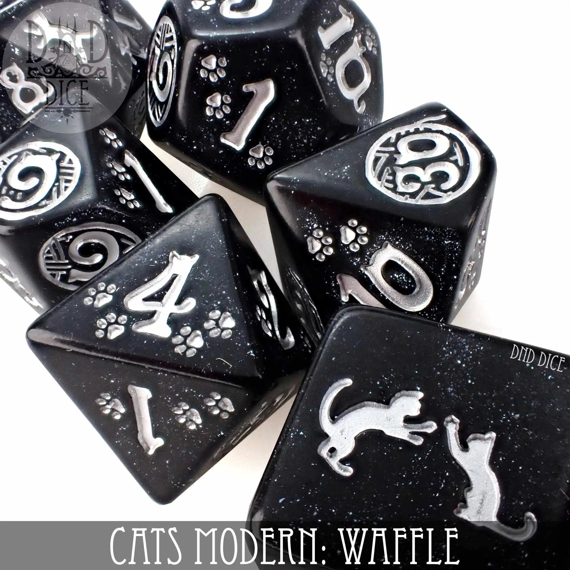 Cats Modern: Waffle Dice Set by DNDDICE.COM