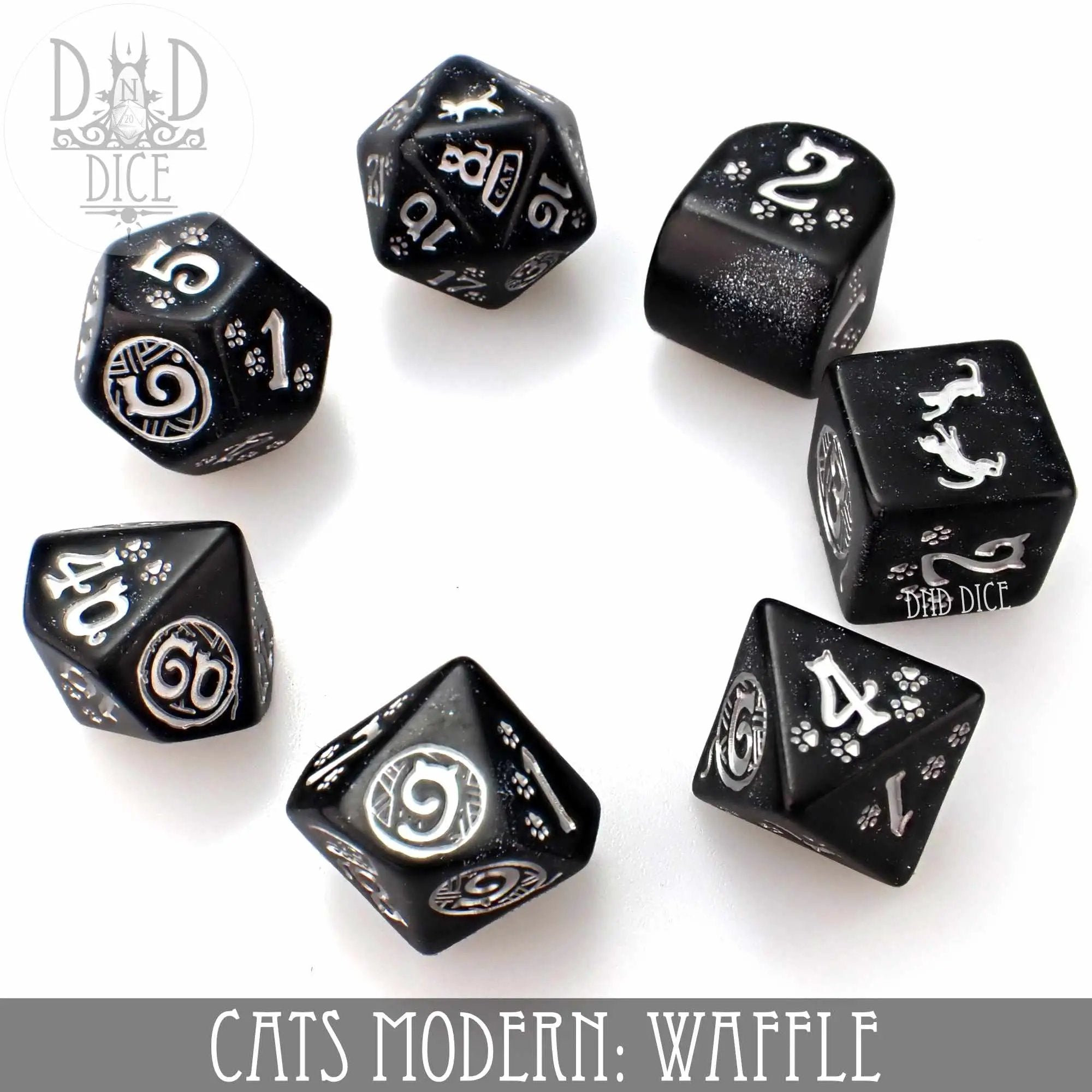 Cats Modern: Waffle Dice Set by DNDDICE.COM