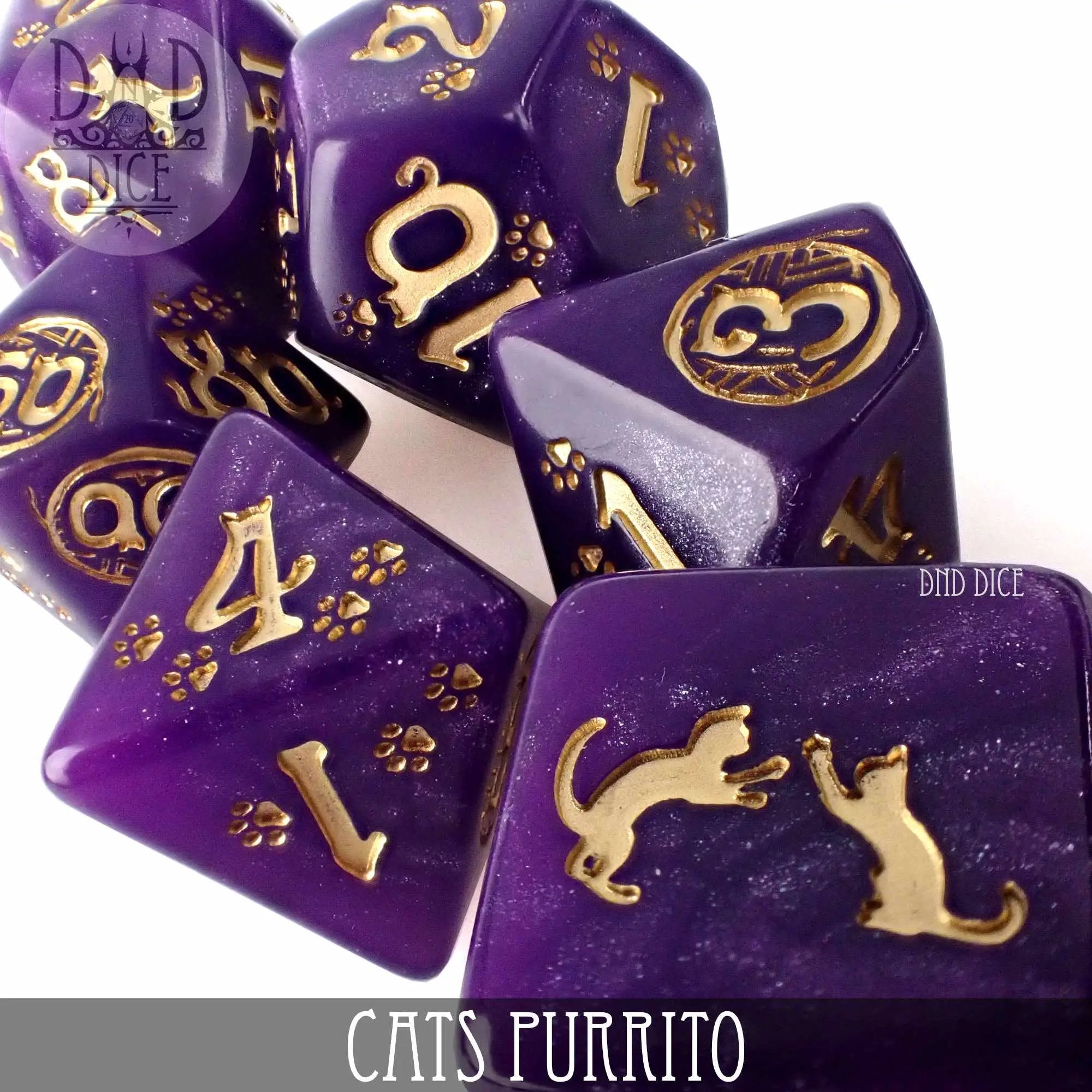 Cats: Purrito Dice Set by DNDDICE.COM