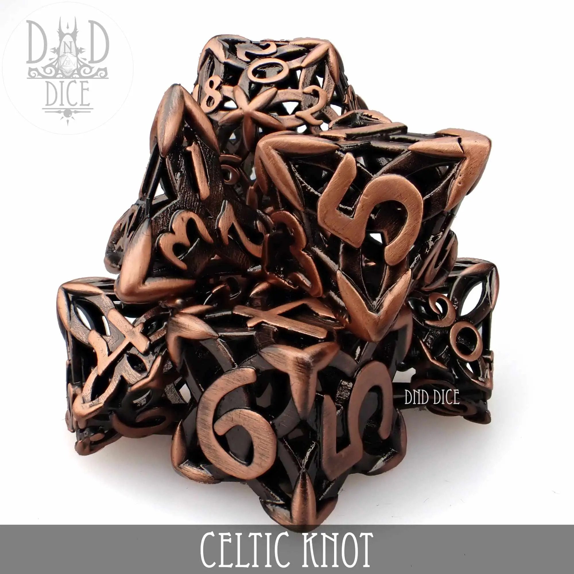 Celtic Knot Metal Dice Set (Gift Box) by DNDDICE.COM