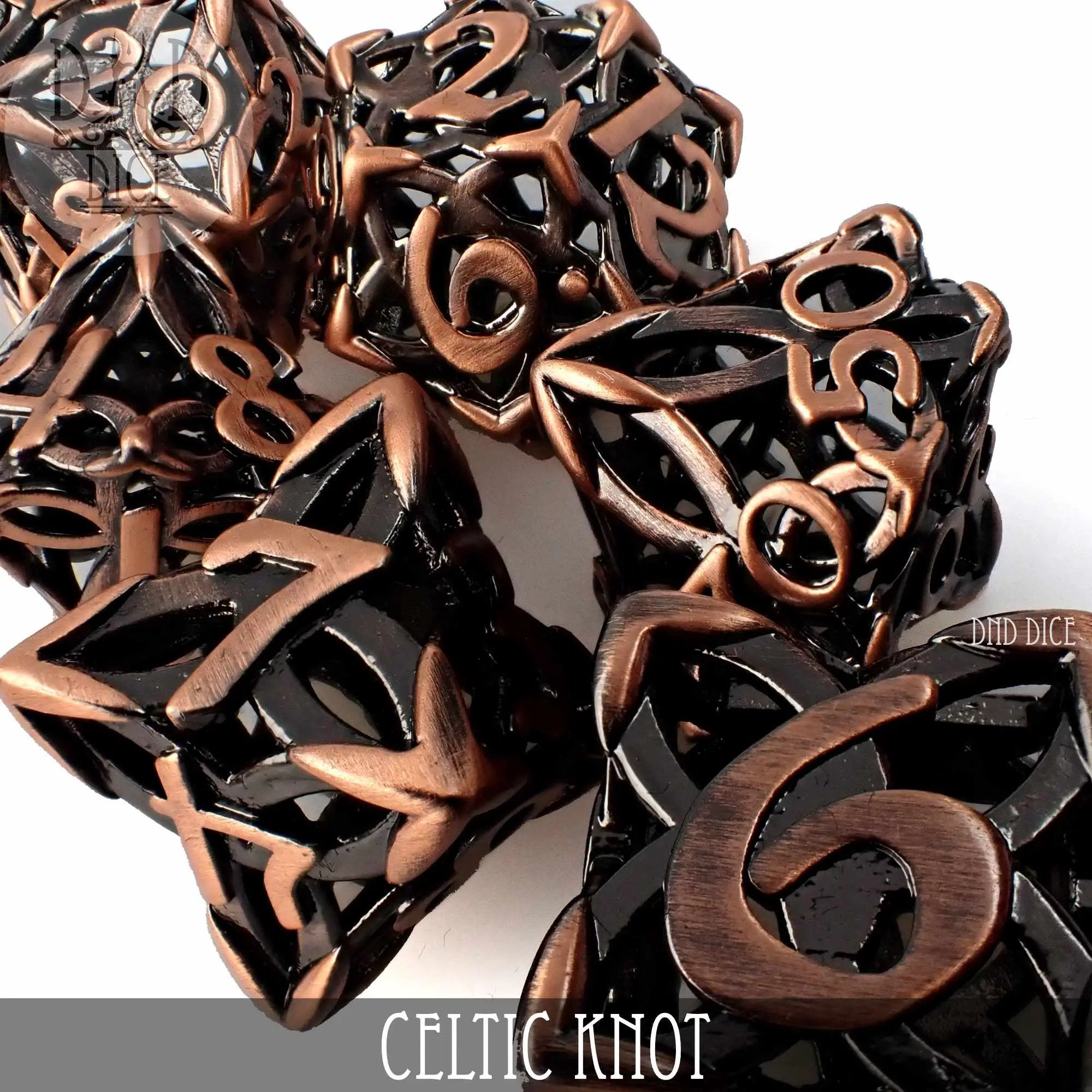 Celtic Knot Metal Dice Set (Gift Box) by DNDDICE.COM