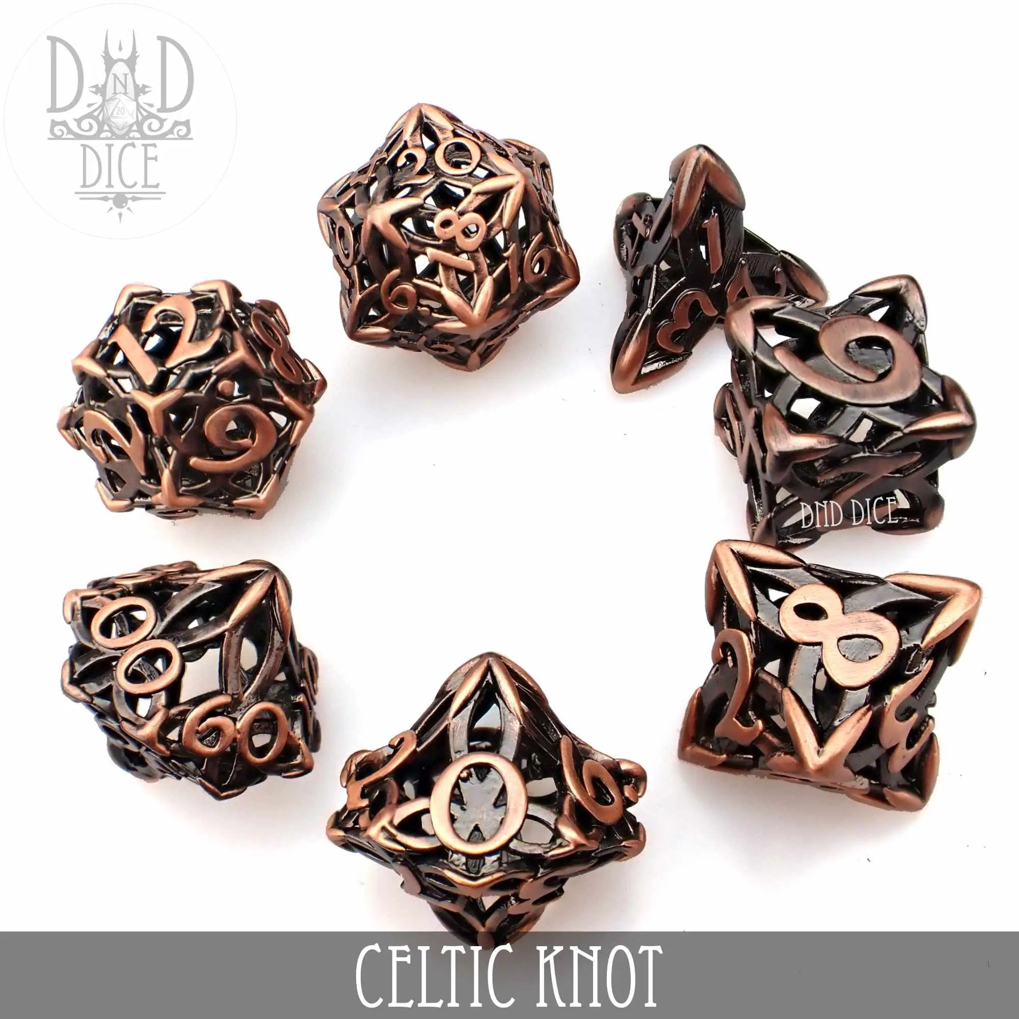 Celtic Knot Metal Dice Set (Gift Box) by DNDDICE.COM