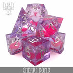 Cherry Bomb Liquid Core Dice Set by DNDDICE.COM