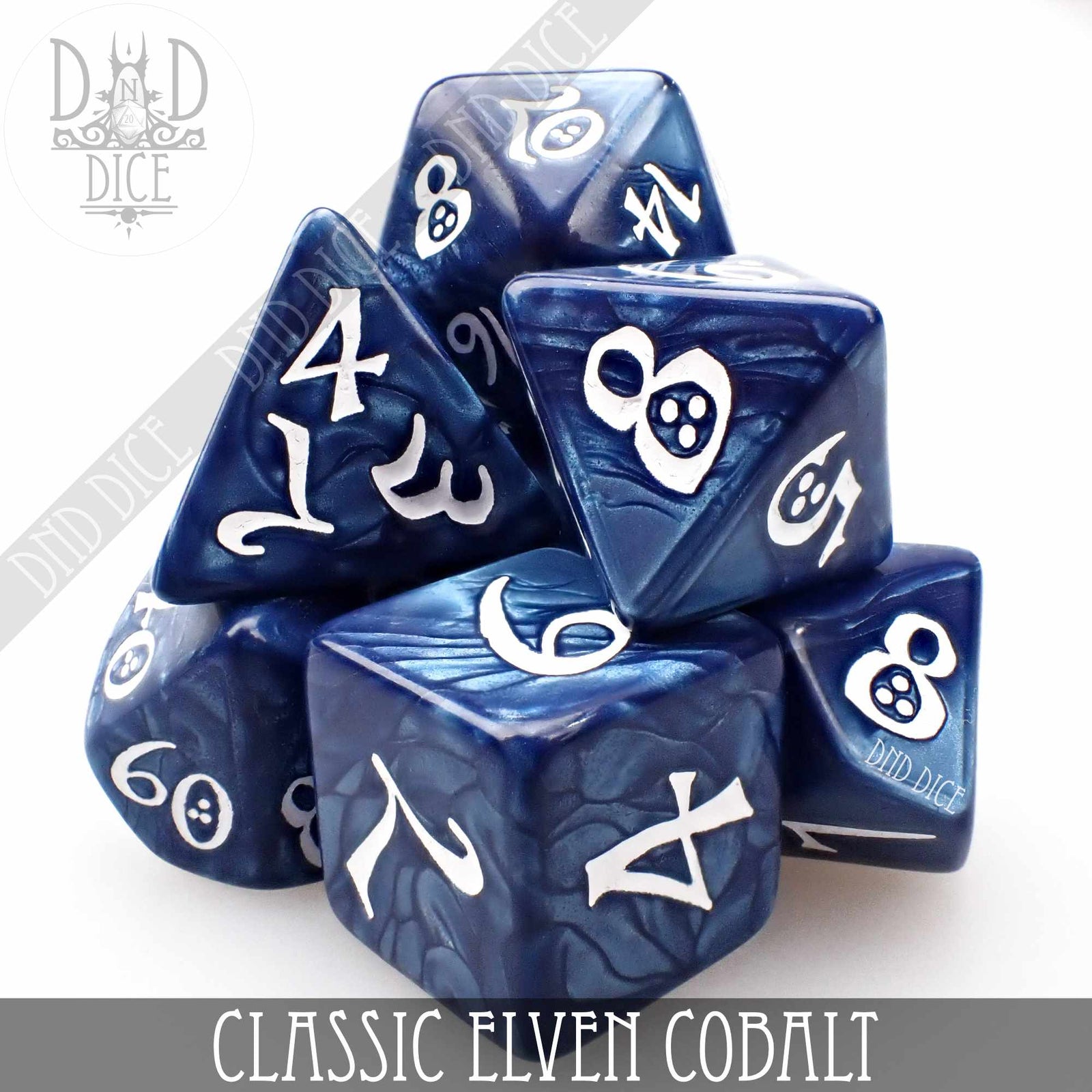 Classic Cobalt Dice Set by DNDDICE.COM