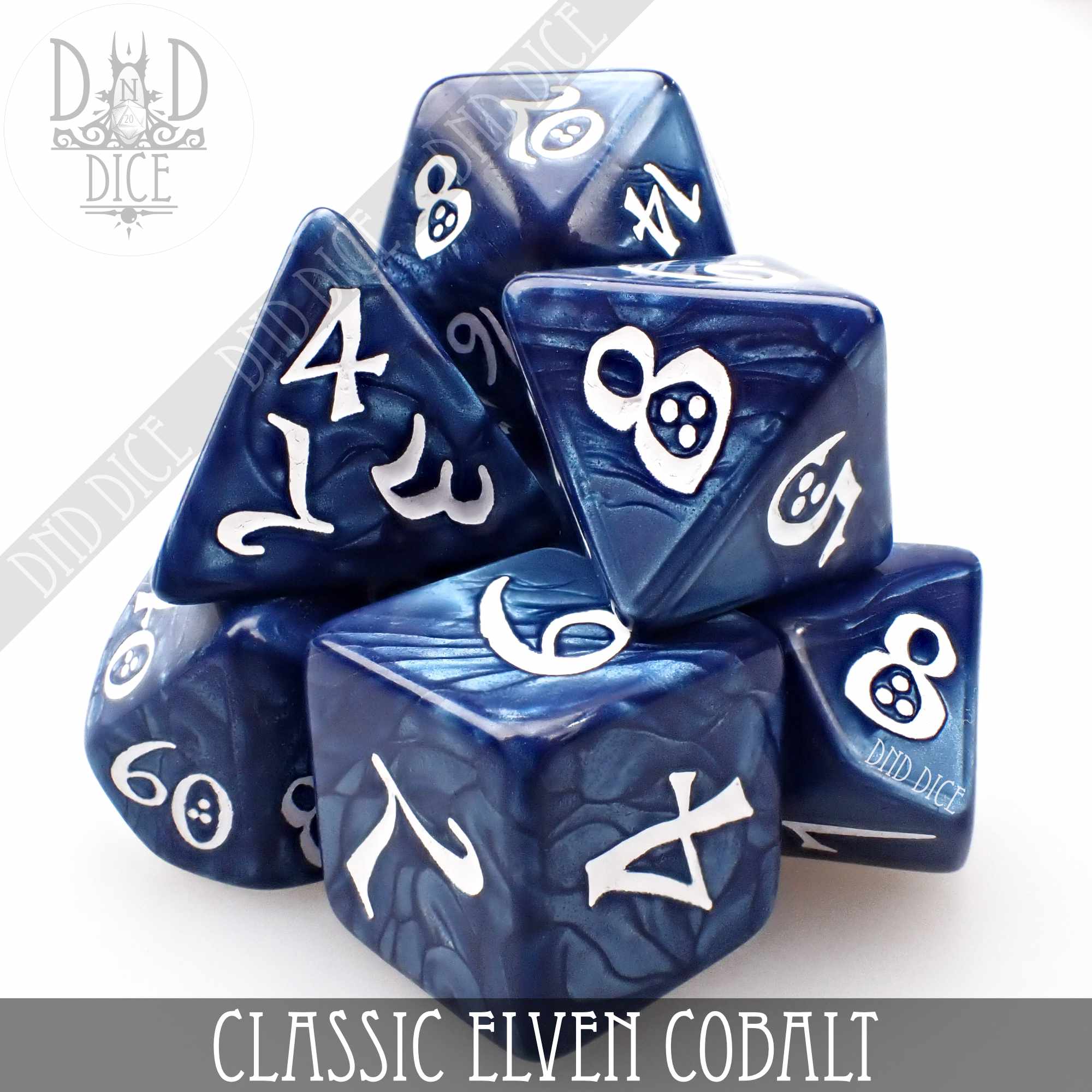 Classic Cobalt Dice Set by DNDDICE.COM
