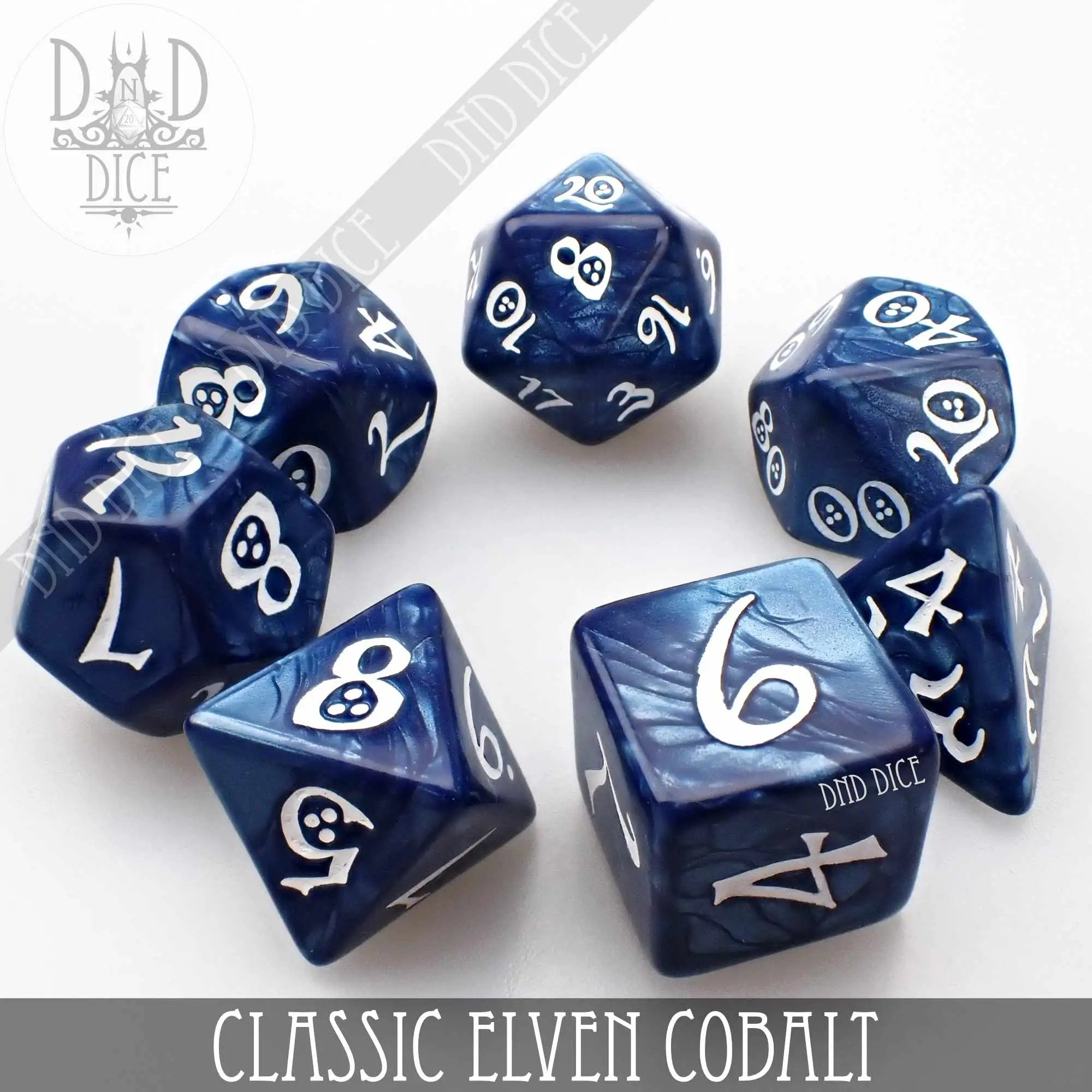 Classic Cobalt Dice Set by DNDDICE.COM