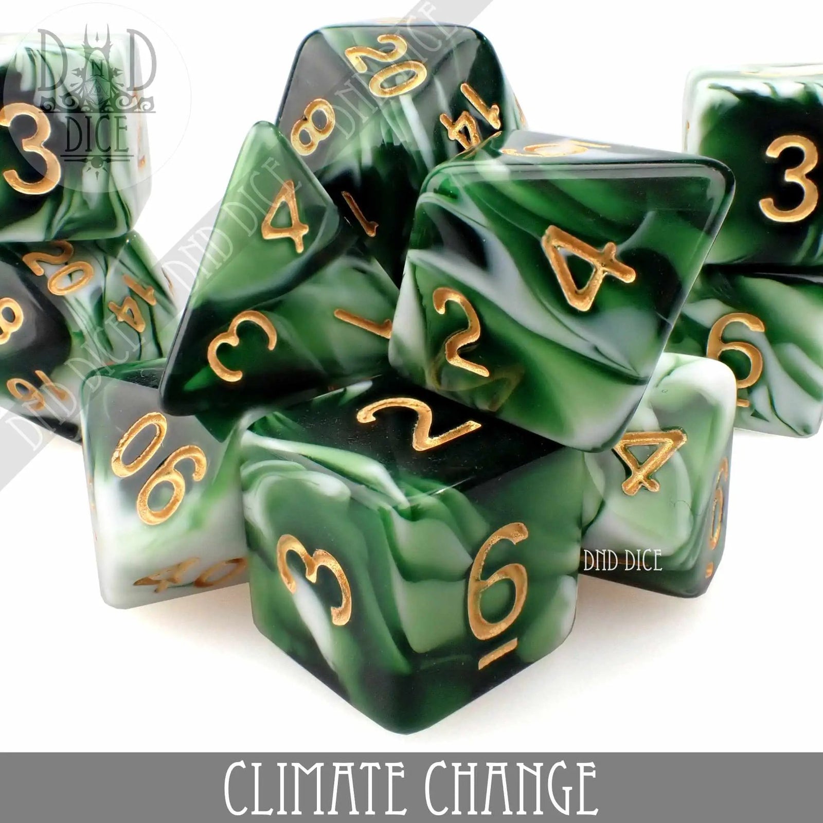 Climate Change 7 or 11 Dice Set by DNDDICE.COM