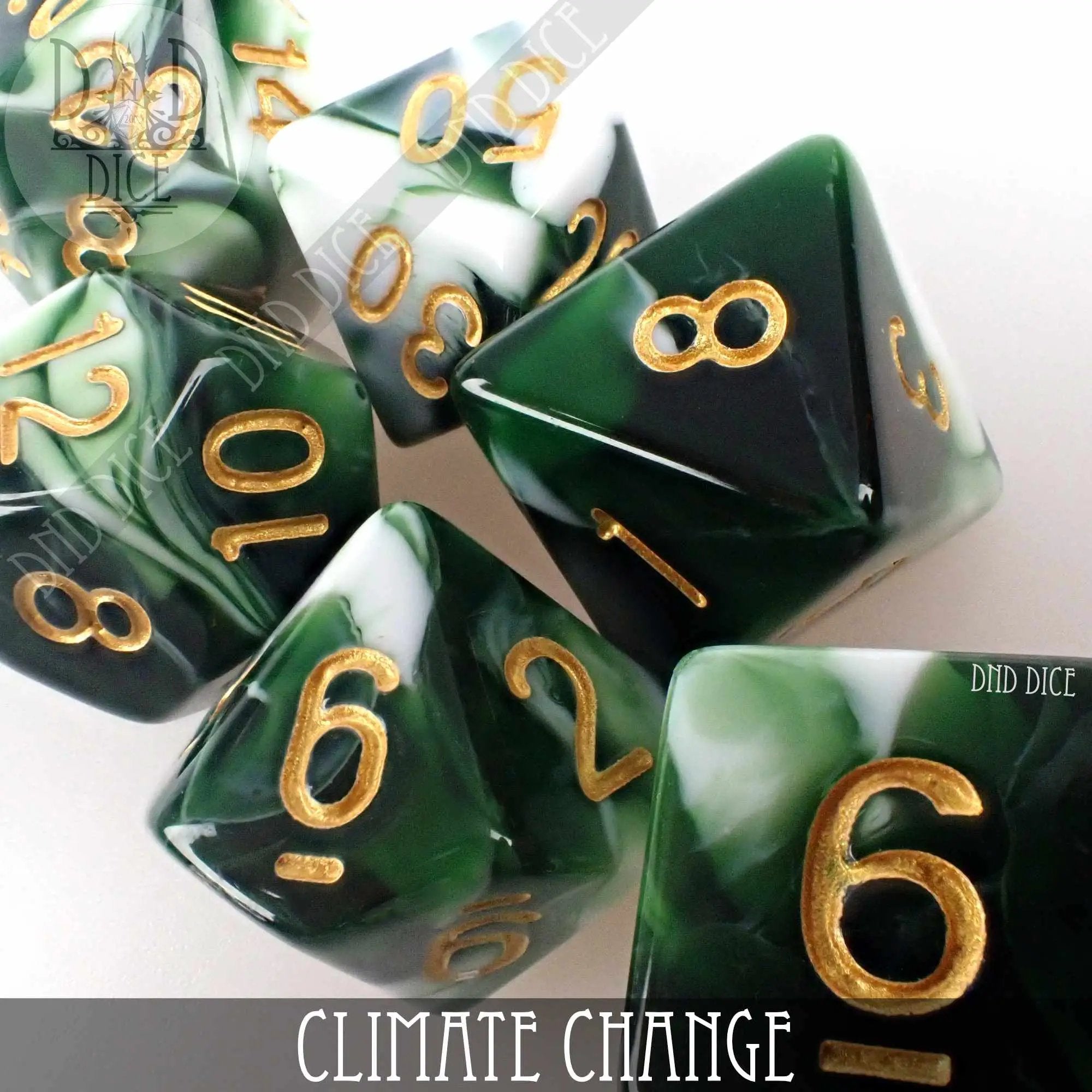 Climate Change 7 or 11 Dice Set by DNDDICE.COM