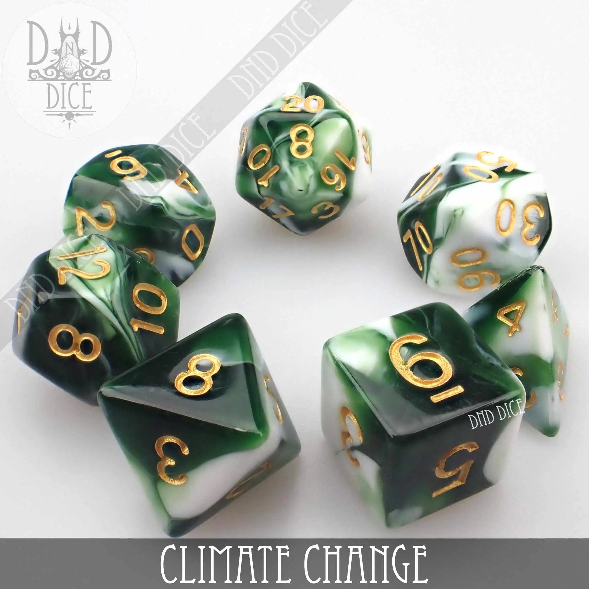 Climate Change 7 or 11 Dice Set by DNDDICE.COM
