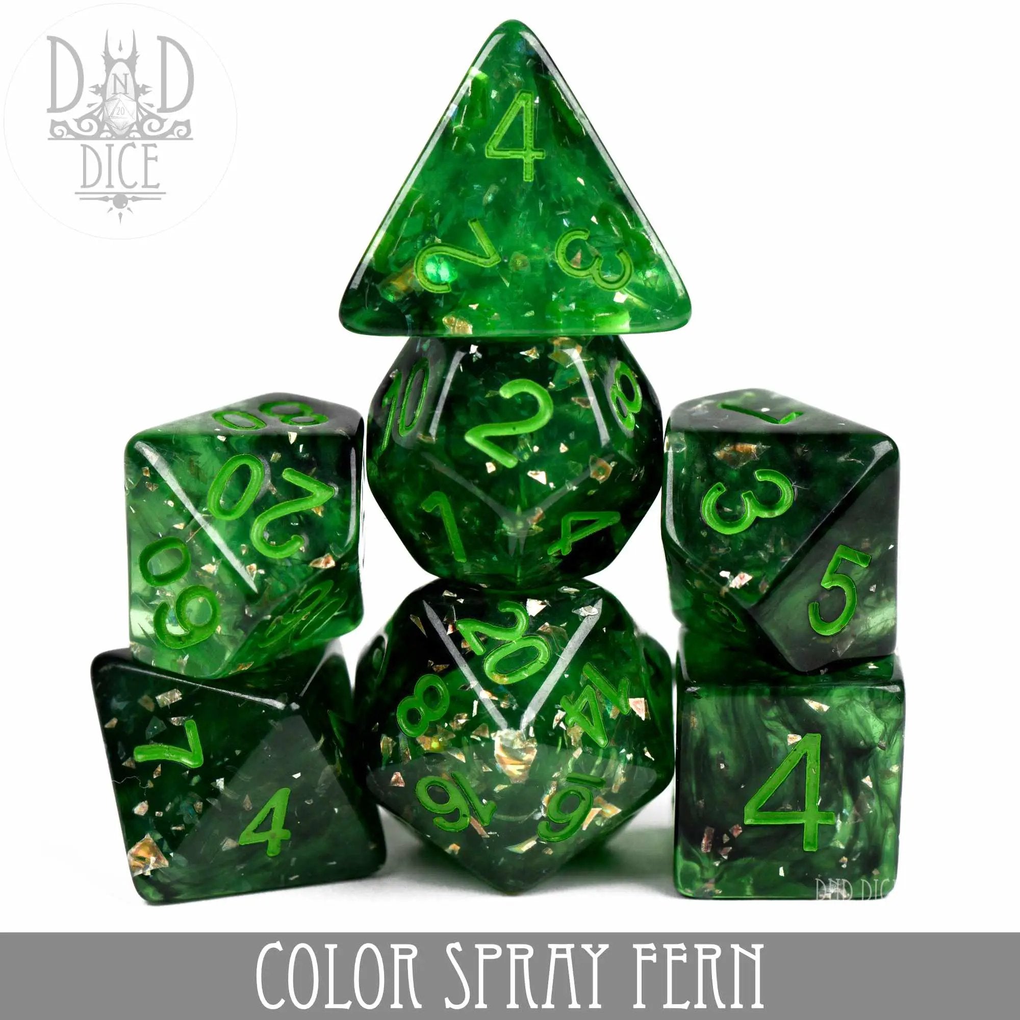 Color Spray Fern Dice Set by DNDDICE.COM
