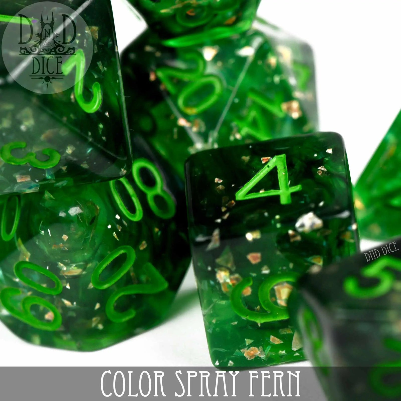 Color Spray Fern Dice Set by DNDDICE.COM