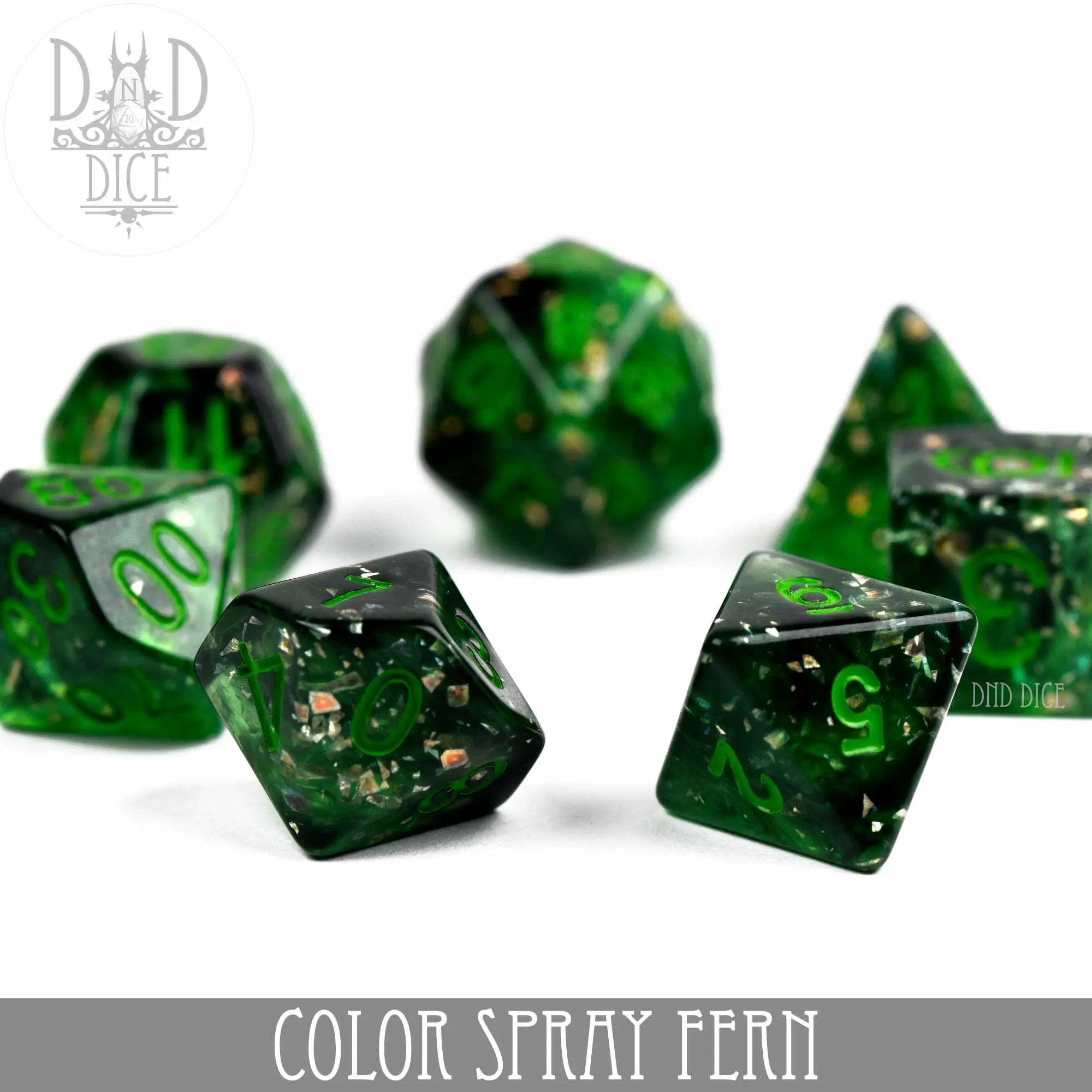 Color Spray Fern Dice Set by DNDDICE.COM