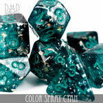 Color Spray Cyan Dice Set by DNDDICE.COM