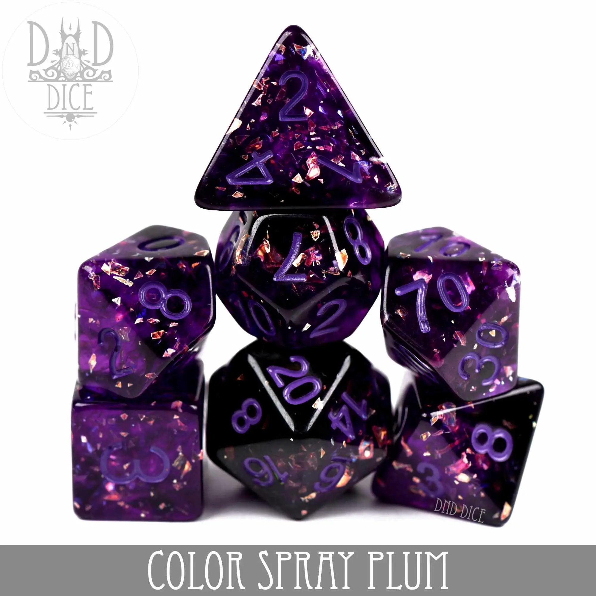Color Spray Plum Dice Set by DNDDICE.COM