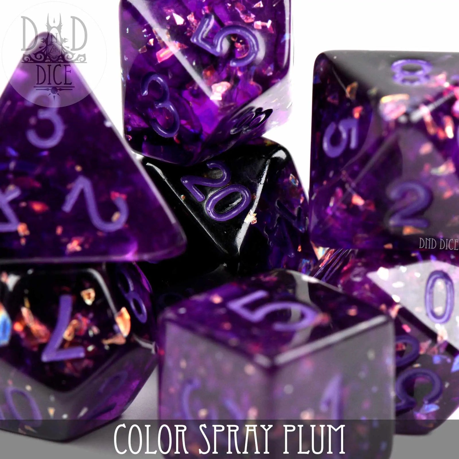 Color Spray Plum Dice Set by DNDDICE.COM